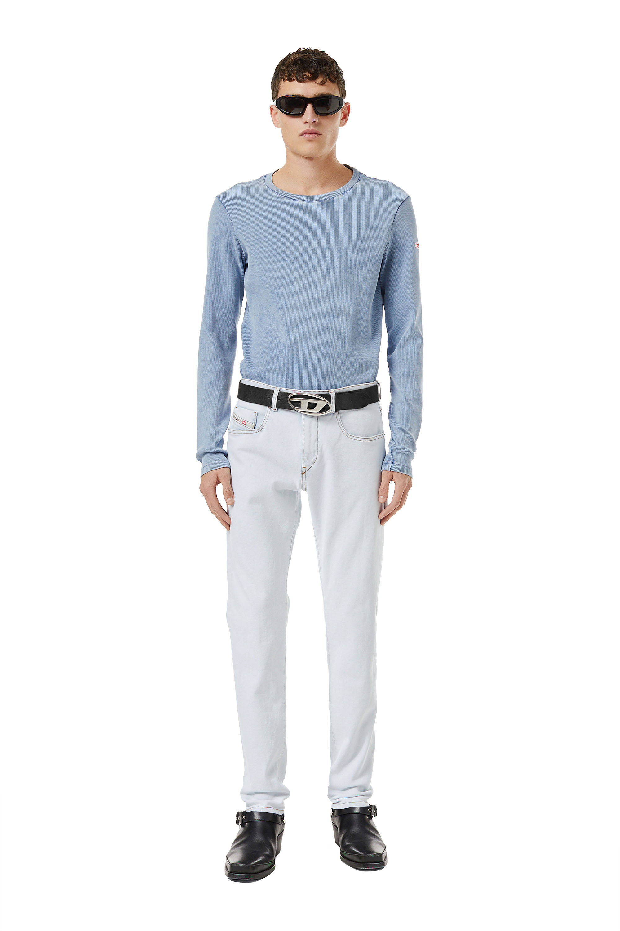 Diesel - 2019 D-Strukt 09C06 Slim Jeans, Light Blue - Image 1