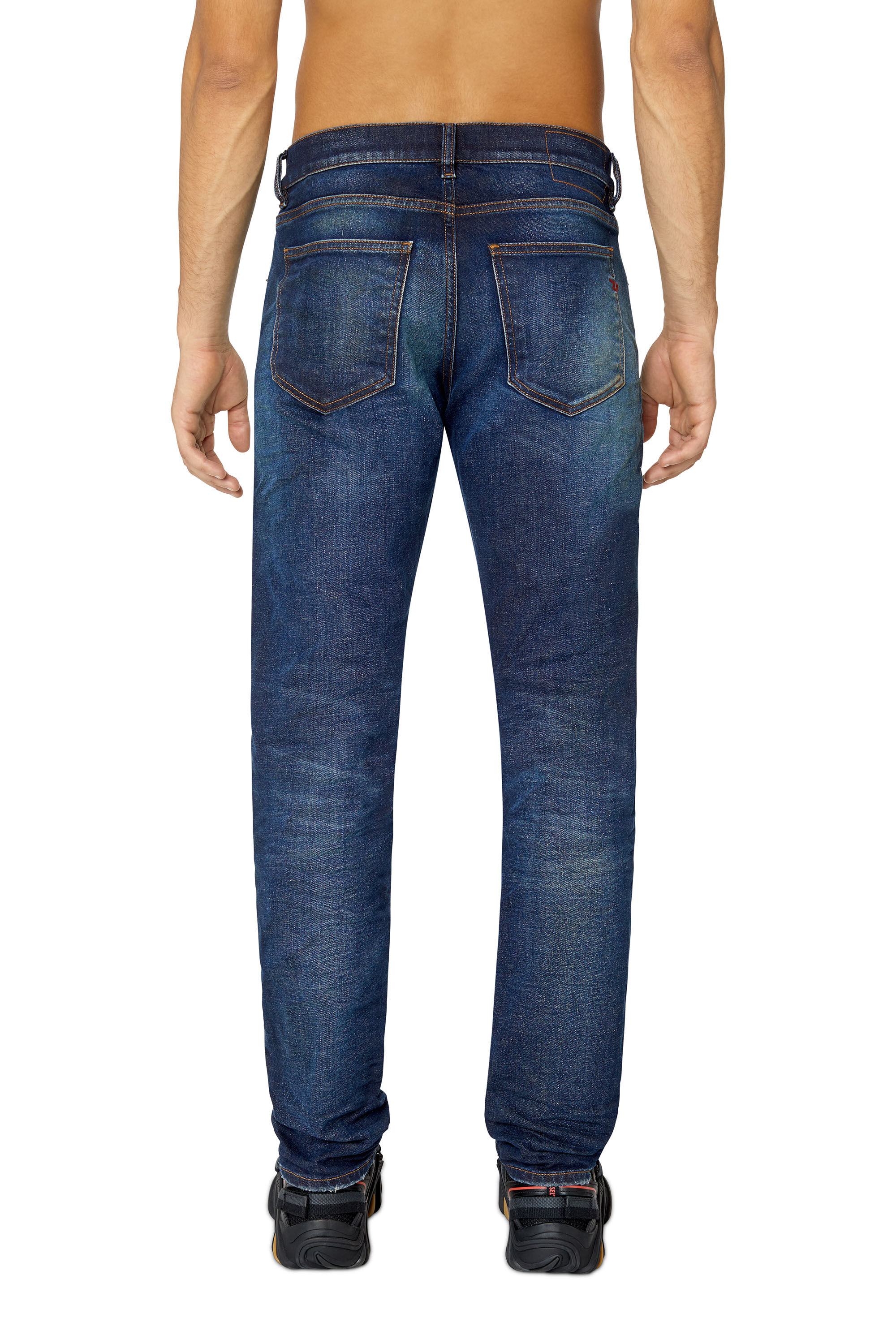 Diesel - 2019 D-Strukt 09E64 Slim Jeans, Dark Blue - Image 4