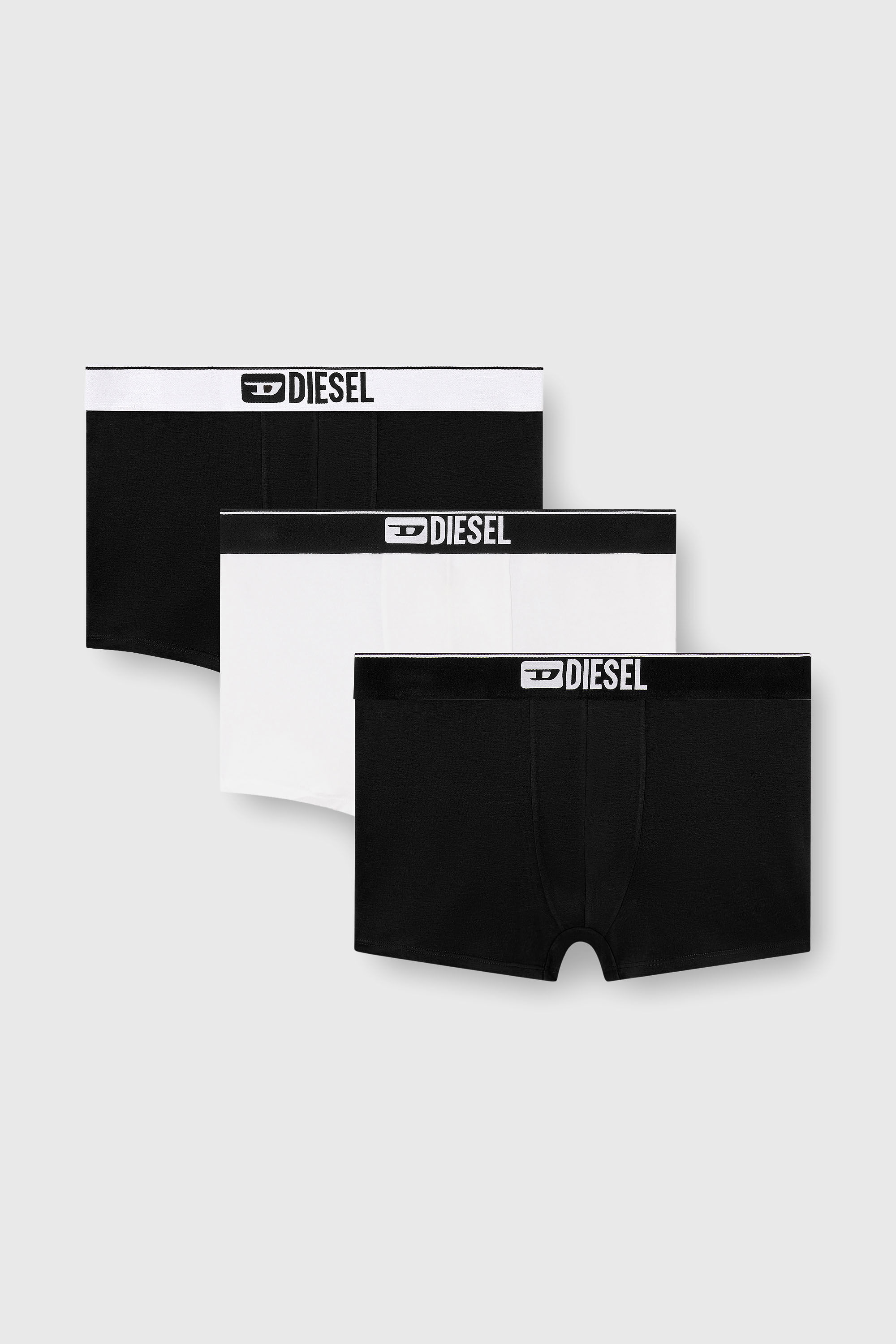 Diesel - UMBX-DAMIENTHREEPACK, Man's Three-pack of plain boxer briefs in Black/White - 2
