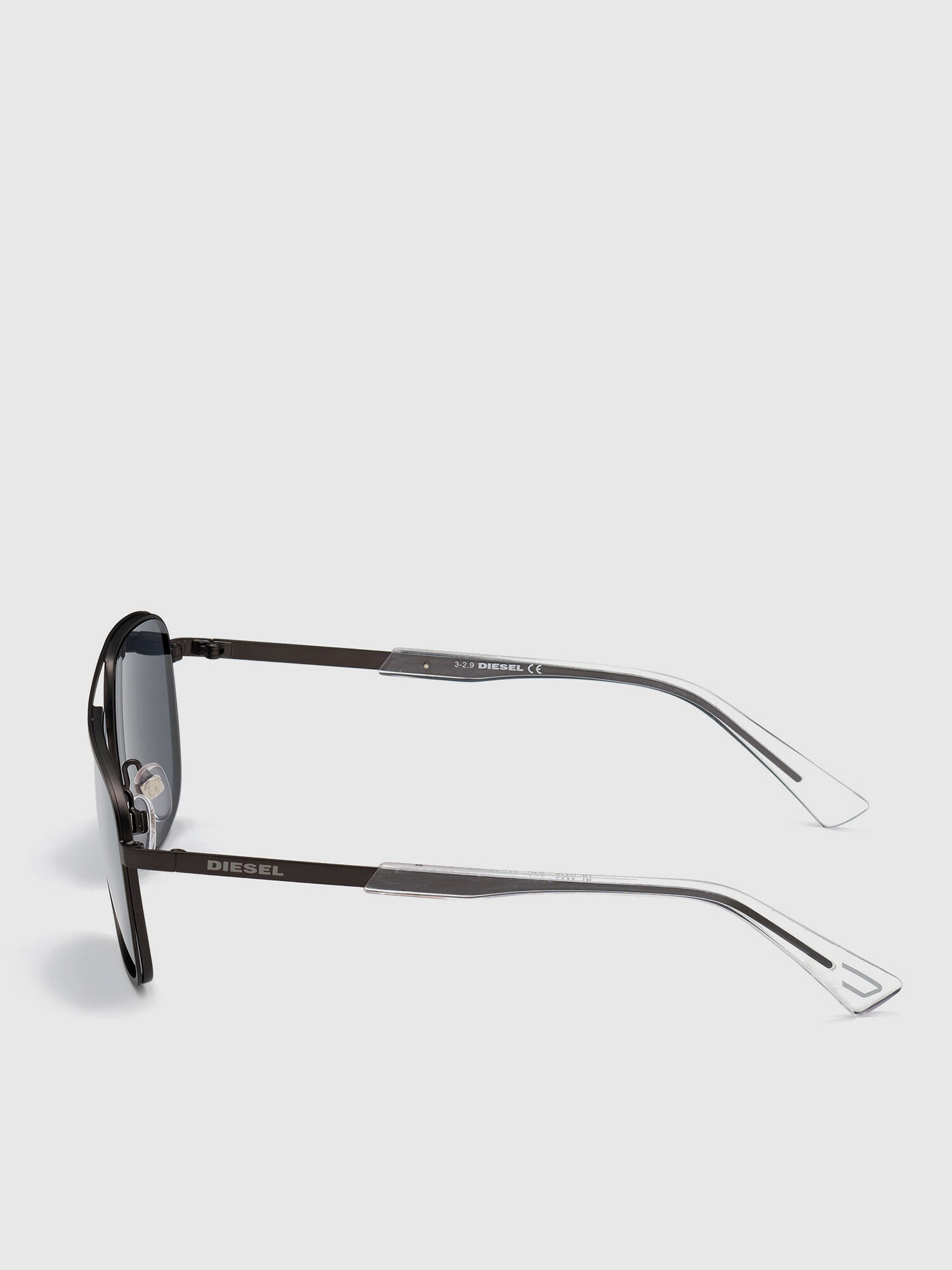 Diesel - DL0325, Man's Rectangular  glasses in metal with double bridge in Black - 3