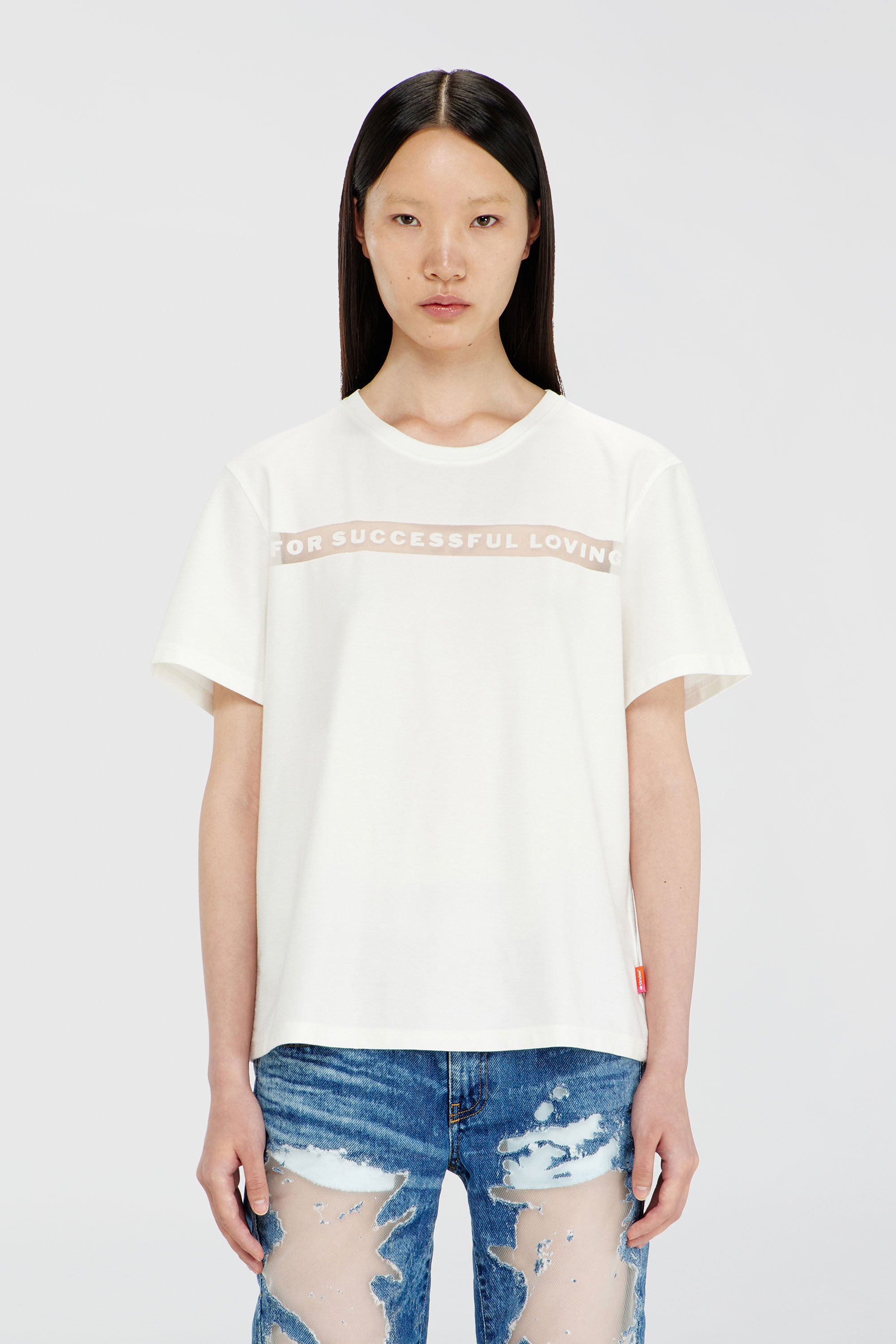 Diesel - PR-T-NOTS-CHI-R, Unisex's T-shirt with For Successful Loving logo in White - 5