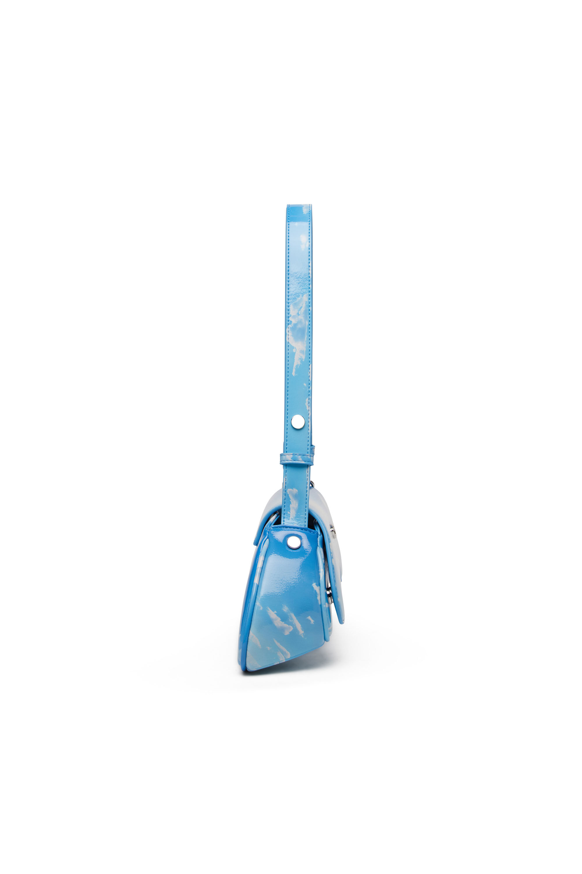 Diesel - PLAY CROSSBODY, Woman's Play-Shoulder bag in printed glossy PU in Light Blue - 4