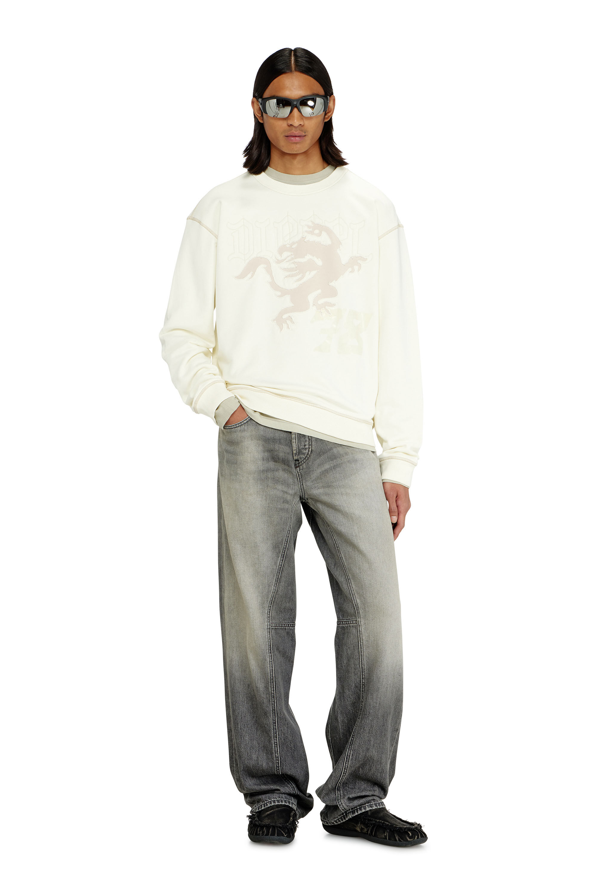 Diesel - S-NORM-AA3, Man's Sweatshirt with embroidery and print in null - 1