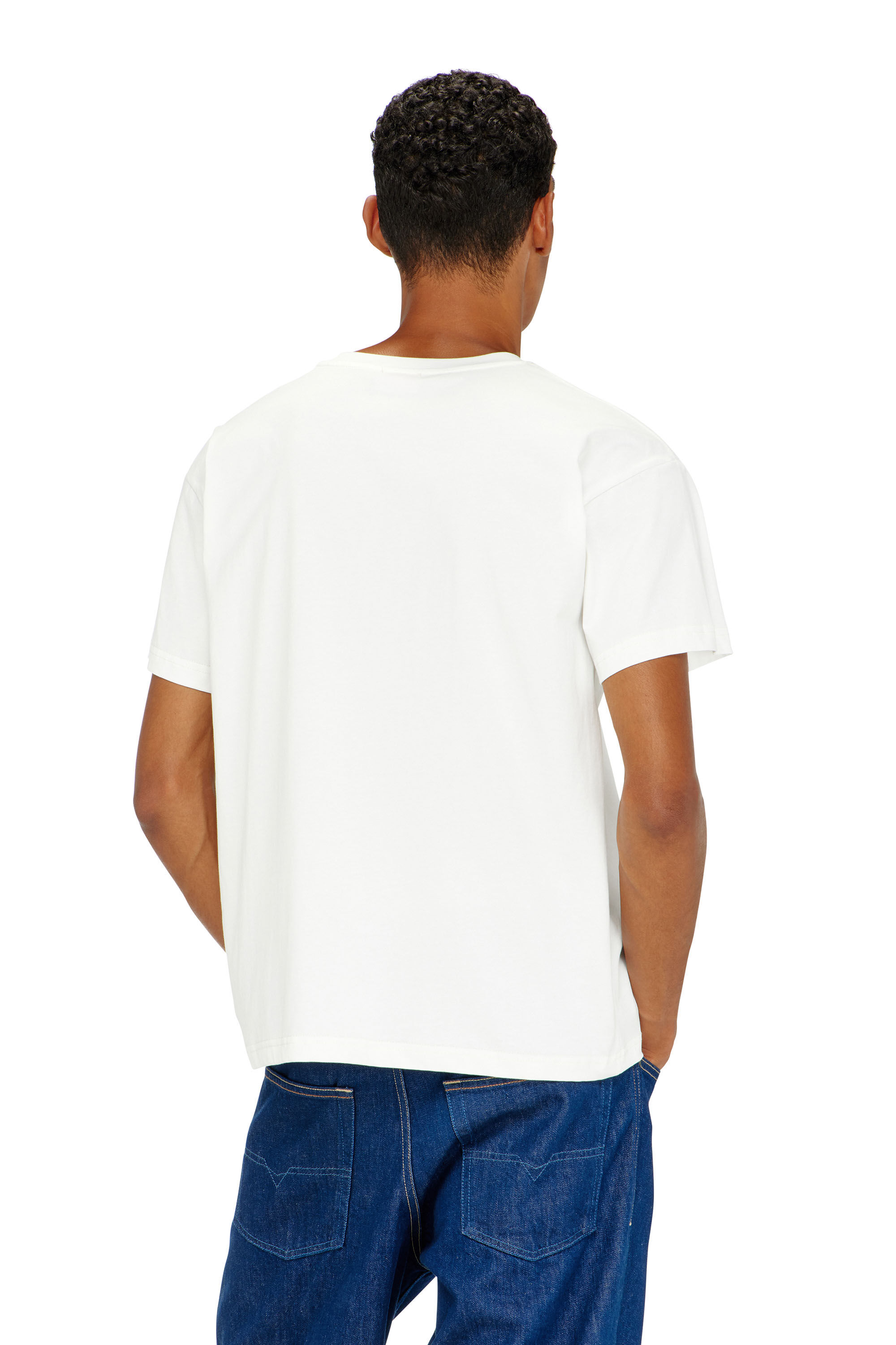 Diesel - T-NORM-PIPING, Man's T-shirt with contrast piping in White - 4