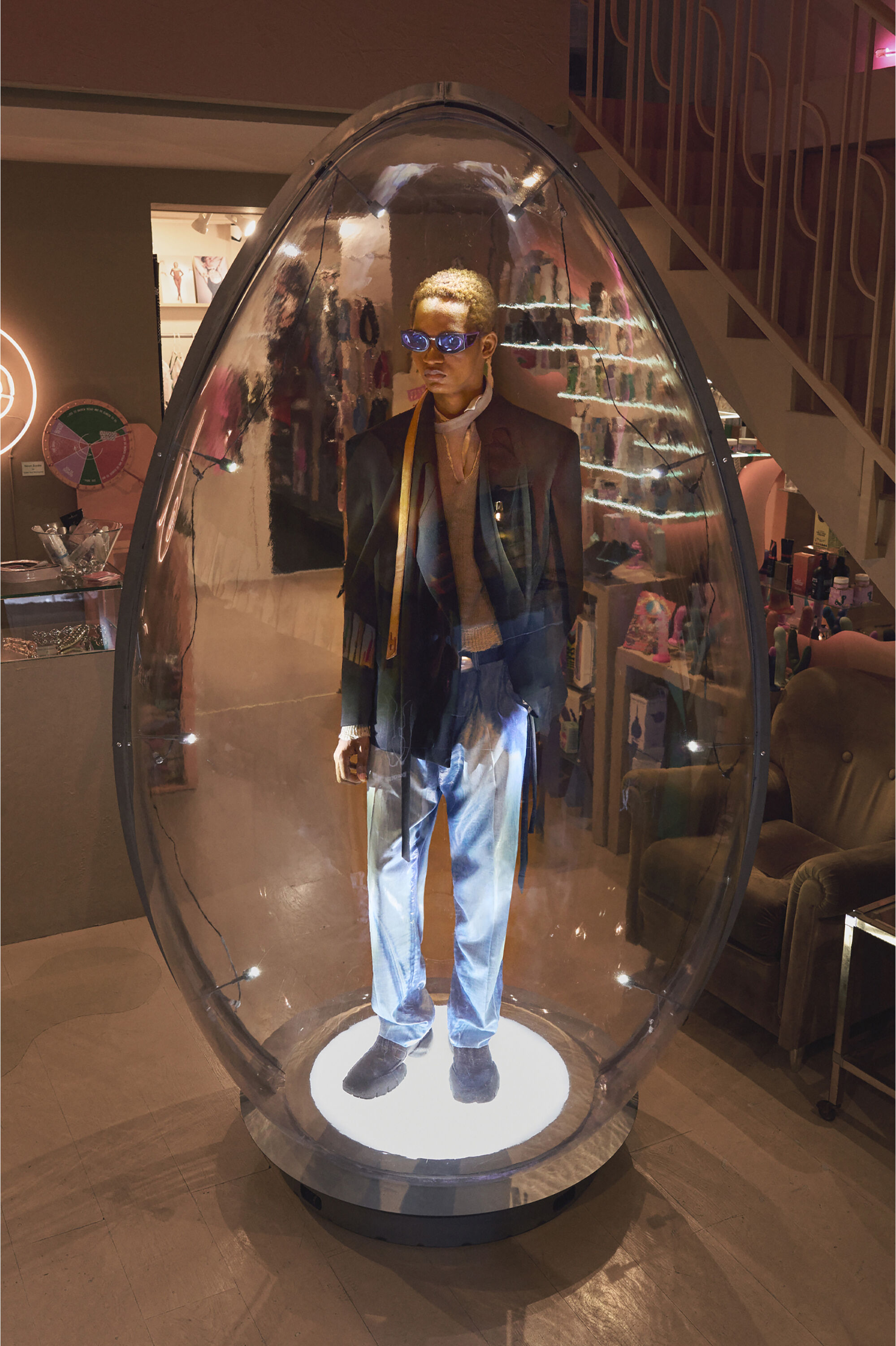 Diesel - B-ROP 30, Man's 3cm leather belt with sculptural buckle in Black - 3