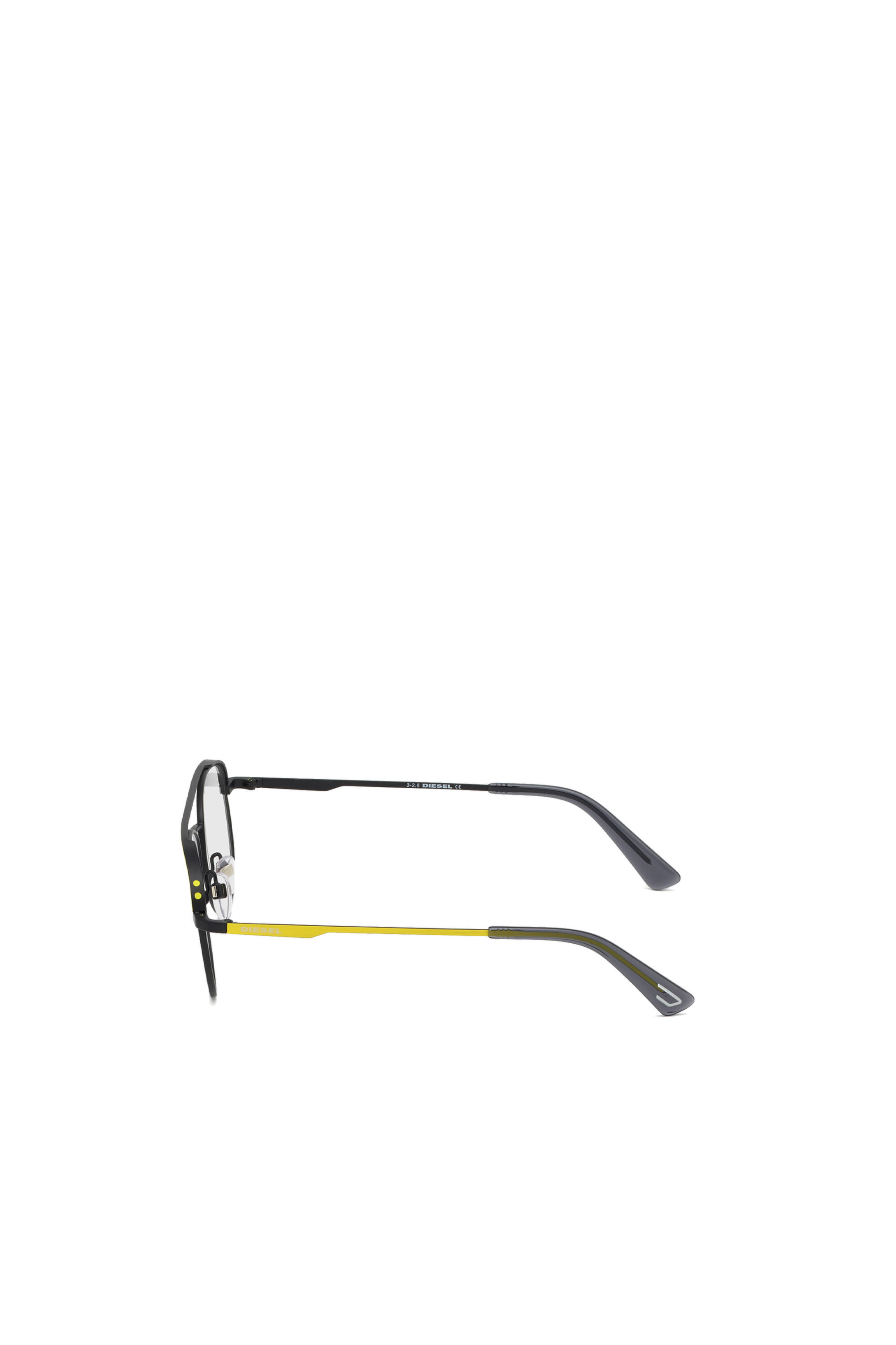 Diesel - DL5305, Unisex's Pilot shape eyeglasses with double bridge in Yellow - 4