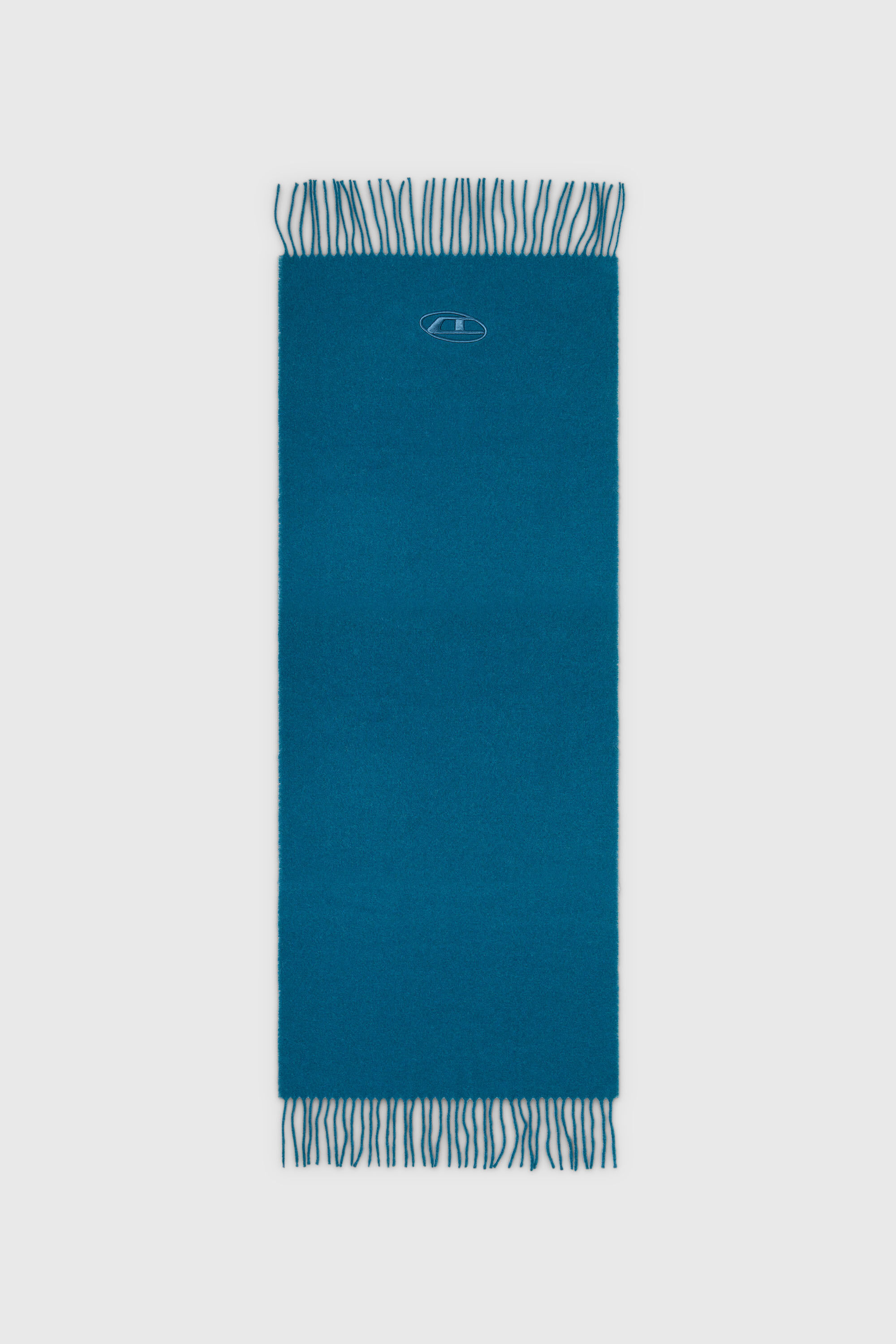 Diesel - S-IMON-D-LONG, Unisex's Wool-blend scarf with fringed edges in Blue - 2