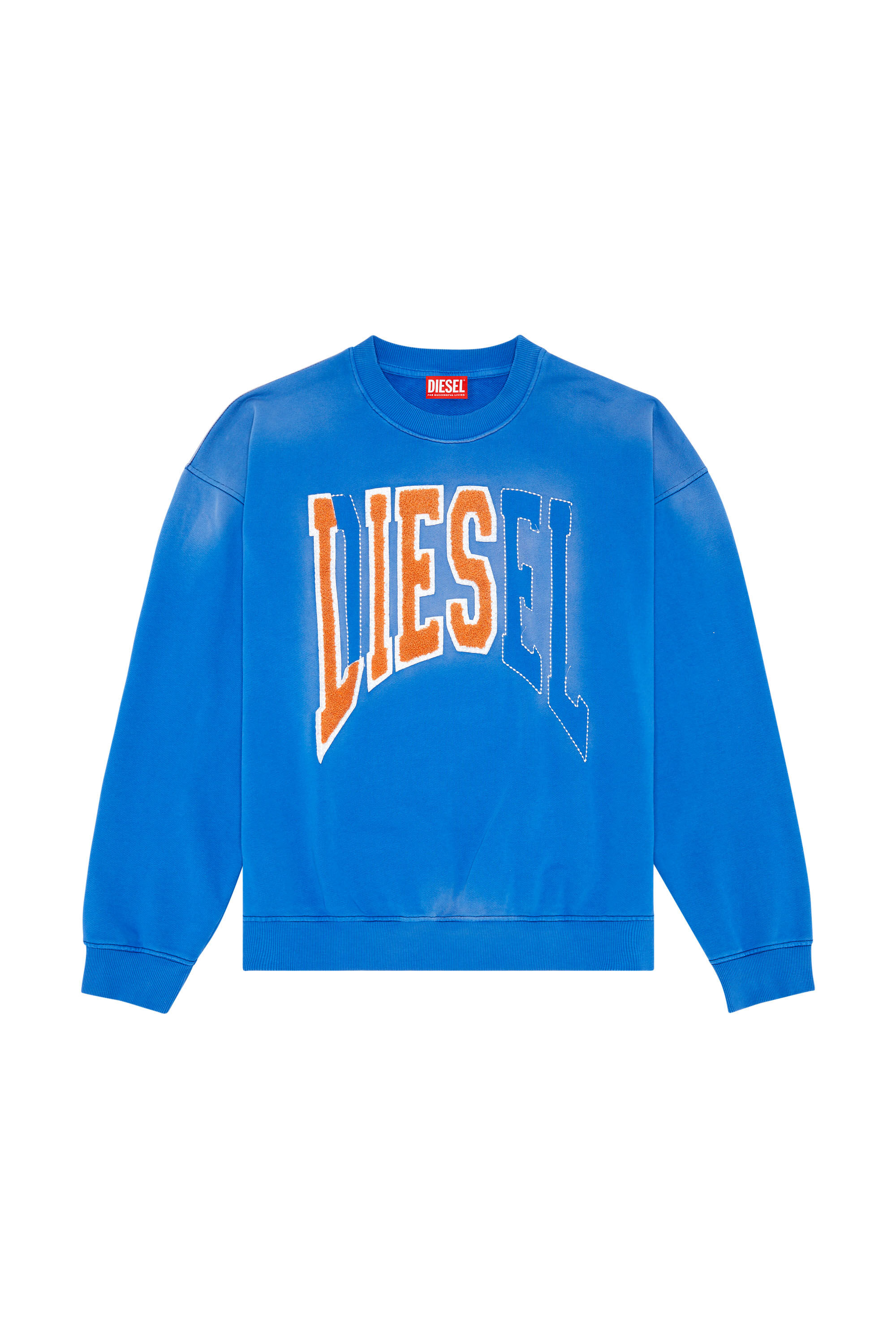 Diesel - S-BOXT-N6, Man College sweatshirt with LIES patches in Blue - Image 2