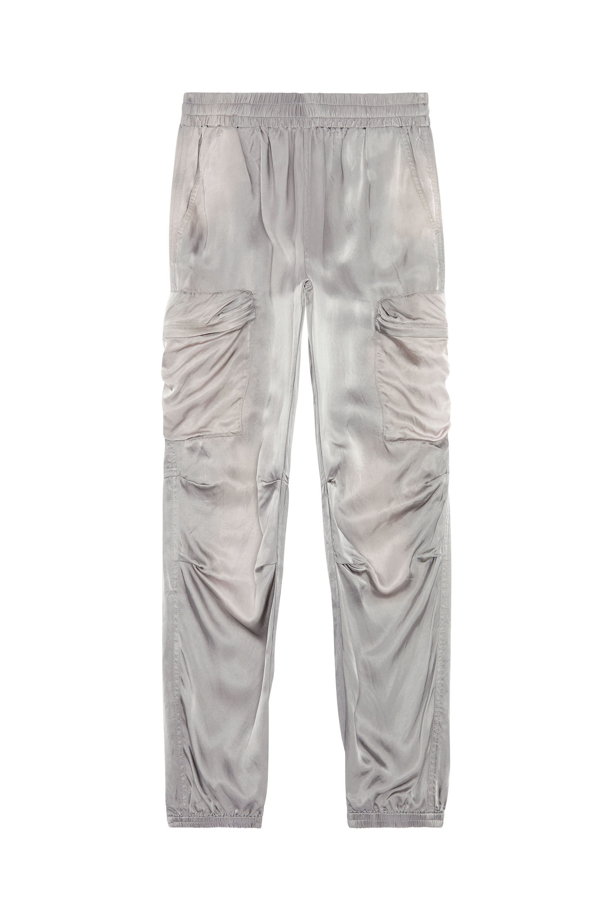 Diesel - P-MIROW-N1, Woman Cargo pants in treated satin in Grey - Image 2