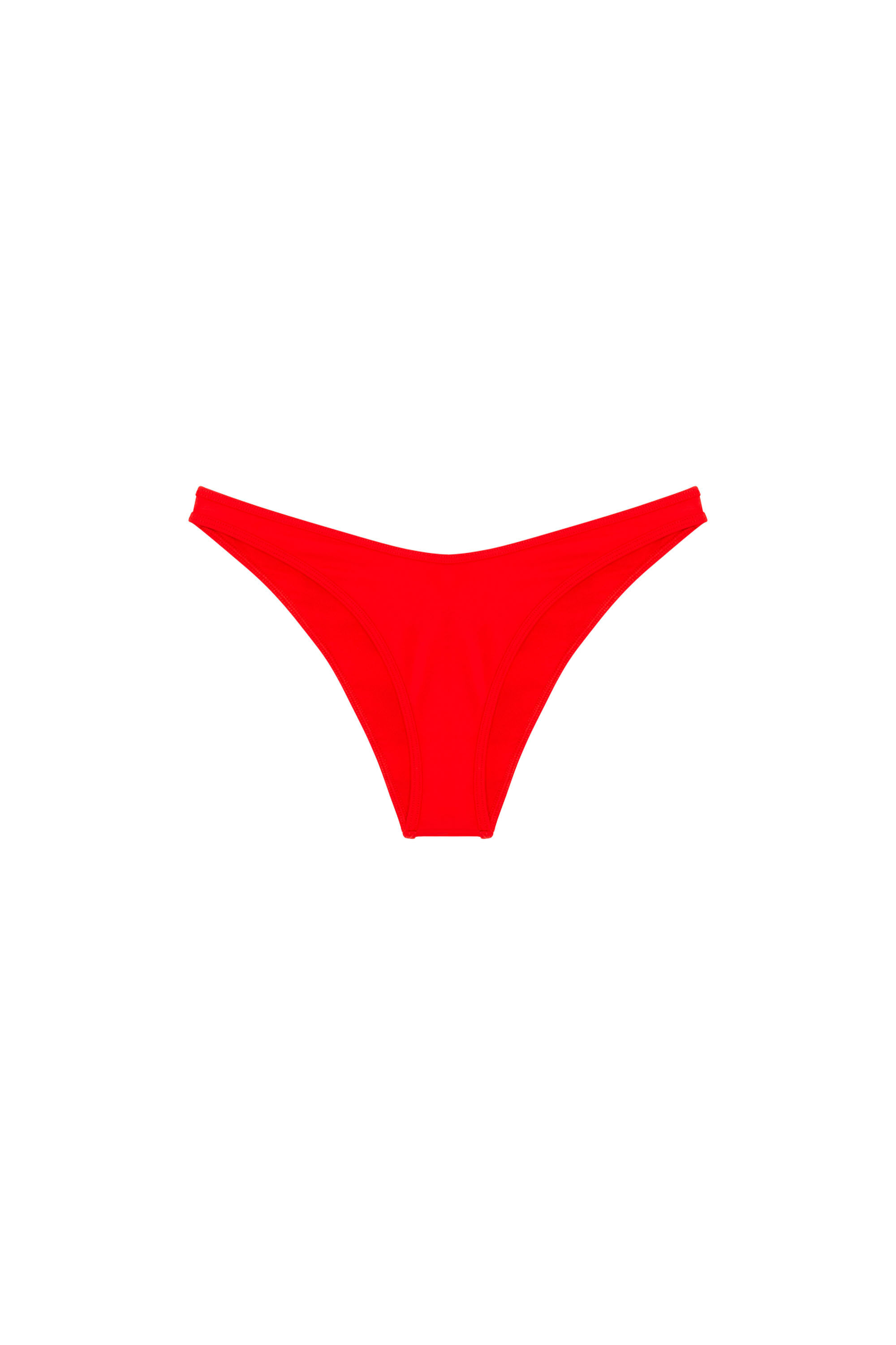 Diesel - BFPN-BRAZILIAN, Woman's Bikini briefs with cut-off Diesel logo in Red - 4