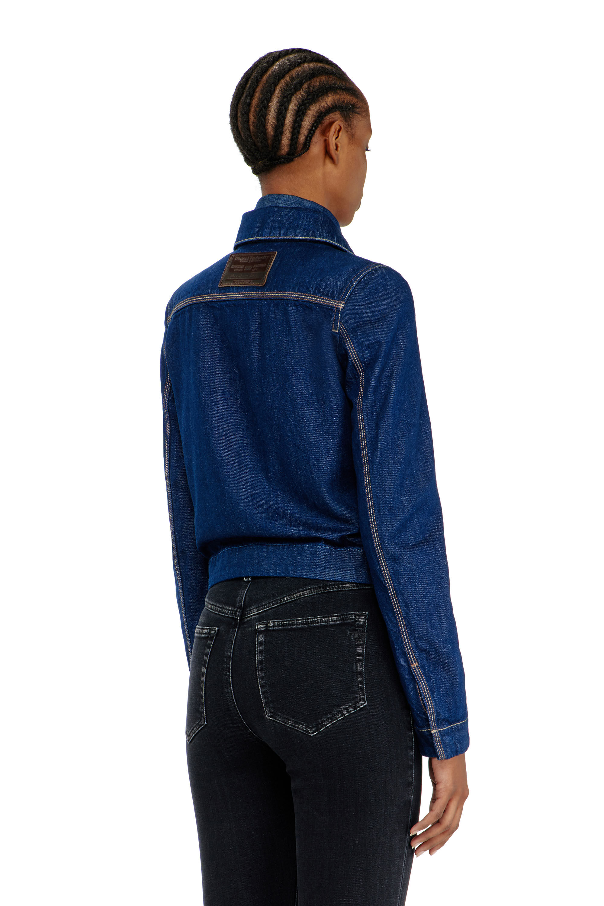 Diesel - DE-CORB, Woman's Coach jacket in rinse denim in Dark Blue - 3