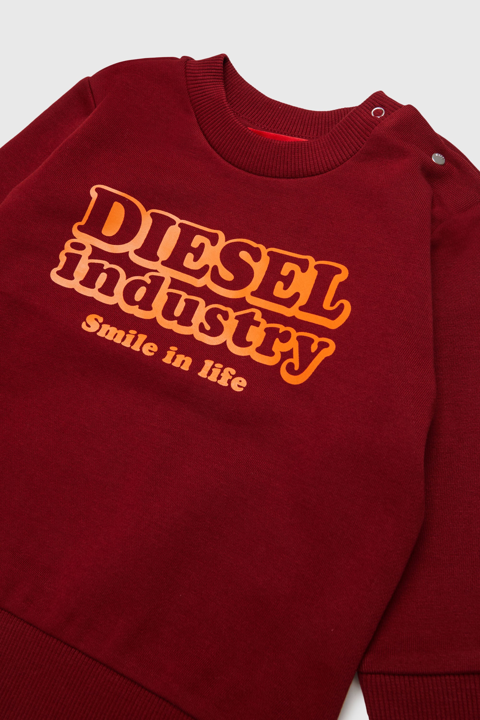 Diesel - SLODIMB, Man's Cotton sweatshirt with Diesel Industry print in Red - 3