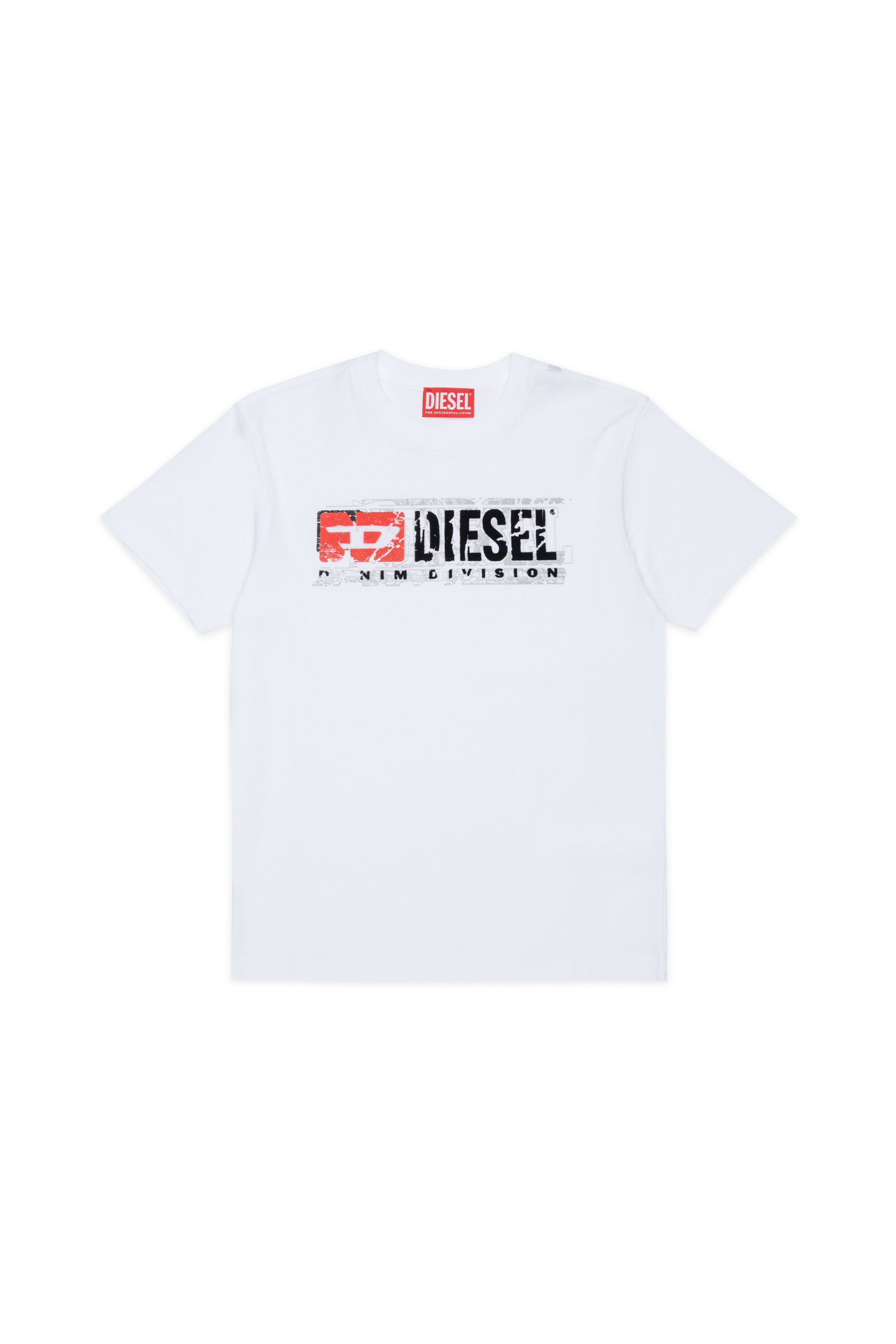Diesel - TLOMIX, Man's T-shirt with distressed logo print in White - 1