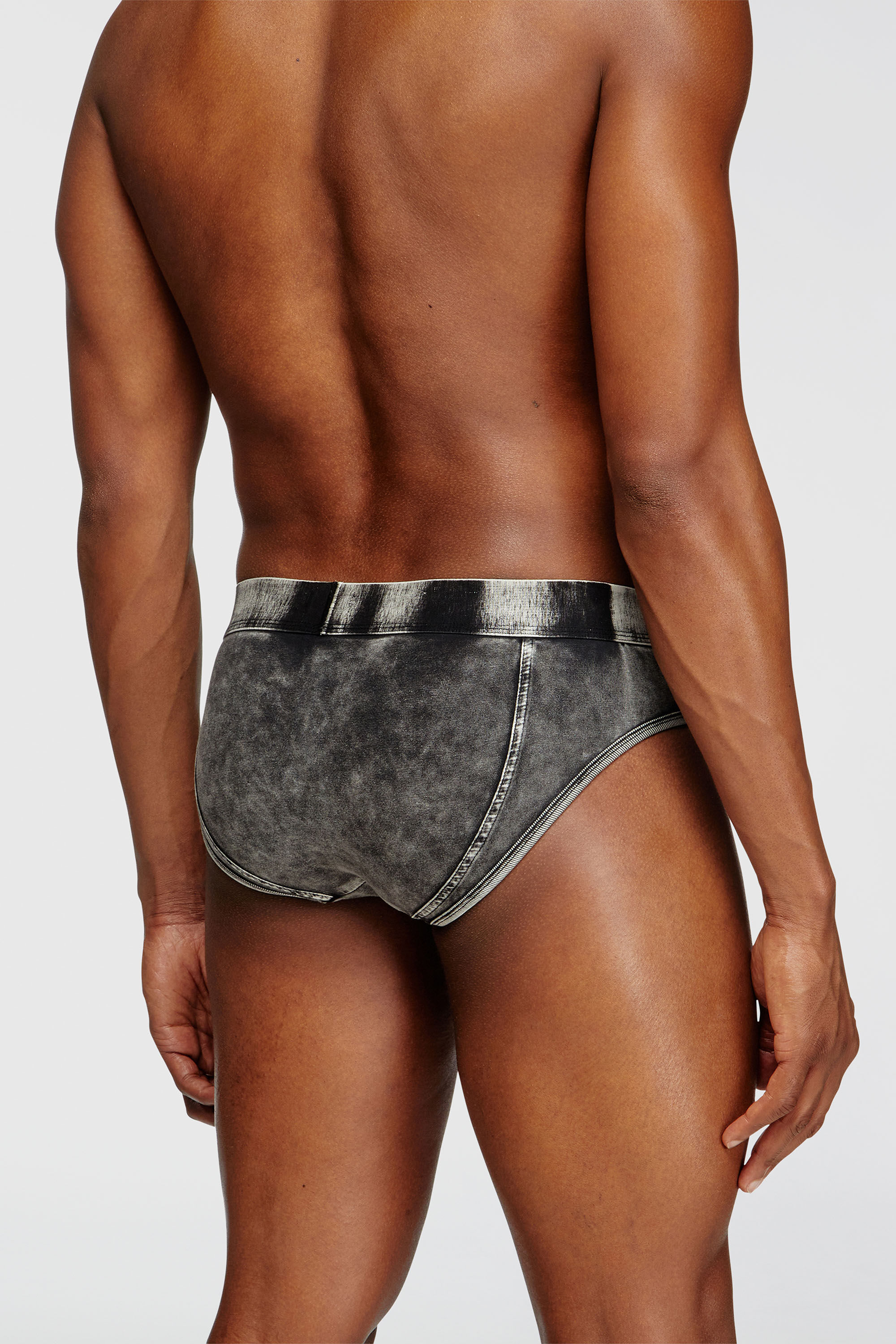 Diesel - ANDRE-DNM, Man's Denim-effect briefs in Black - 4