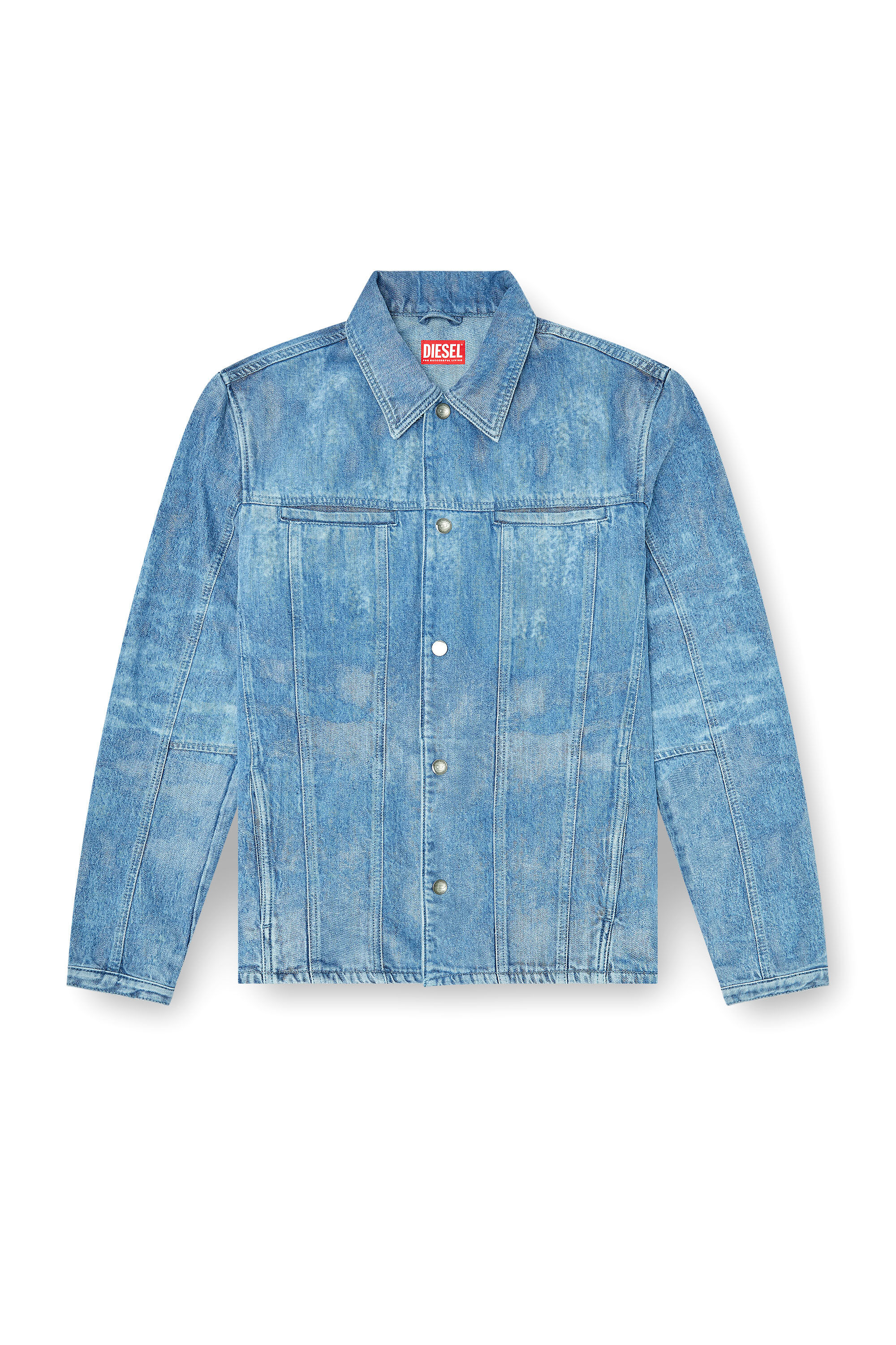 Diesel - D-SERON-FSI, Man's Jacket in satin denim in Light Blue - 2