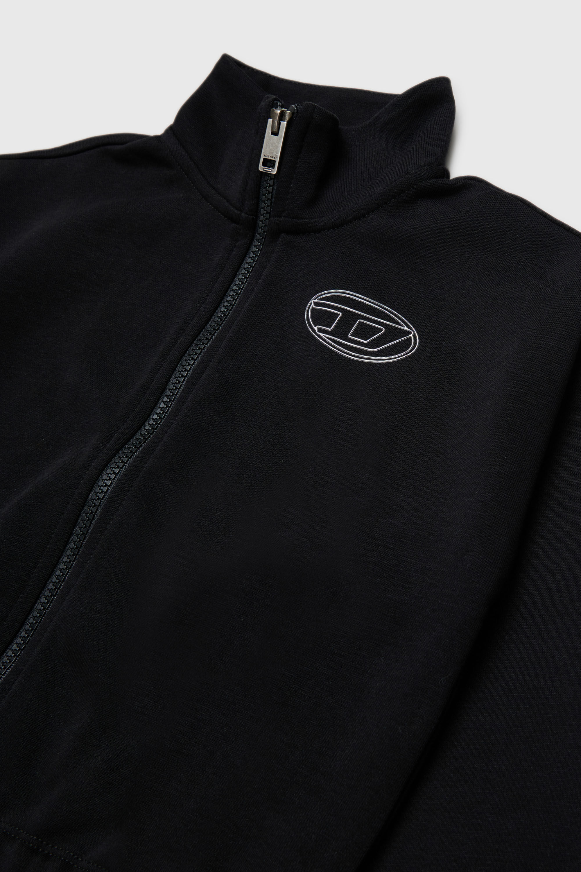 Diesel - SALILA, Woman's Zip-up sweatshirt with Oval D logo in Black - 3