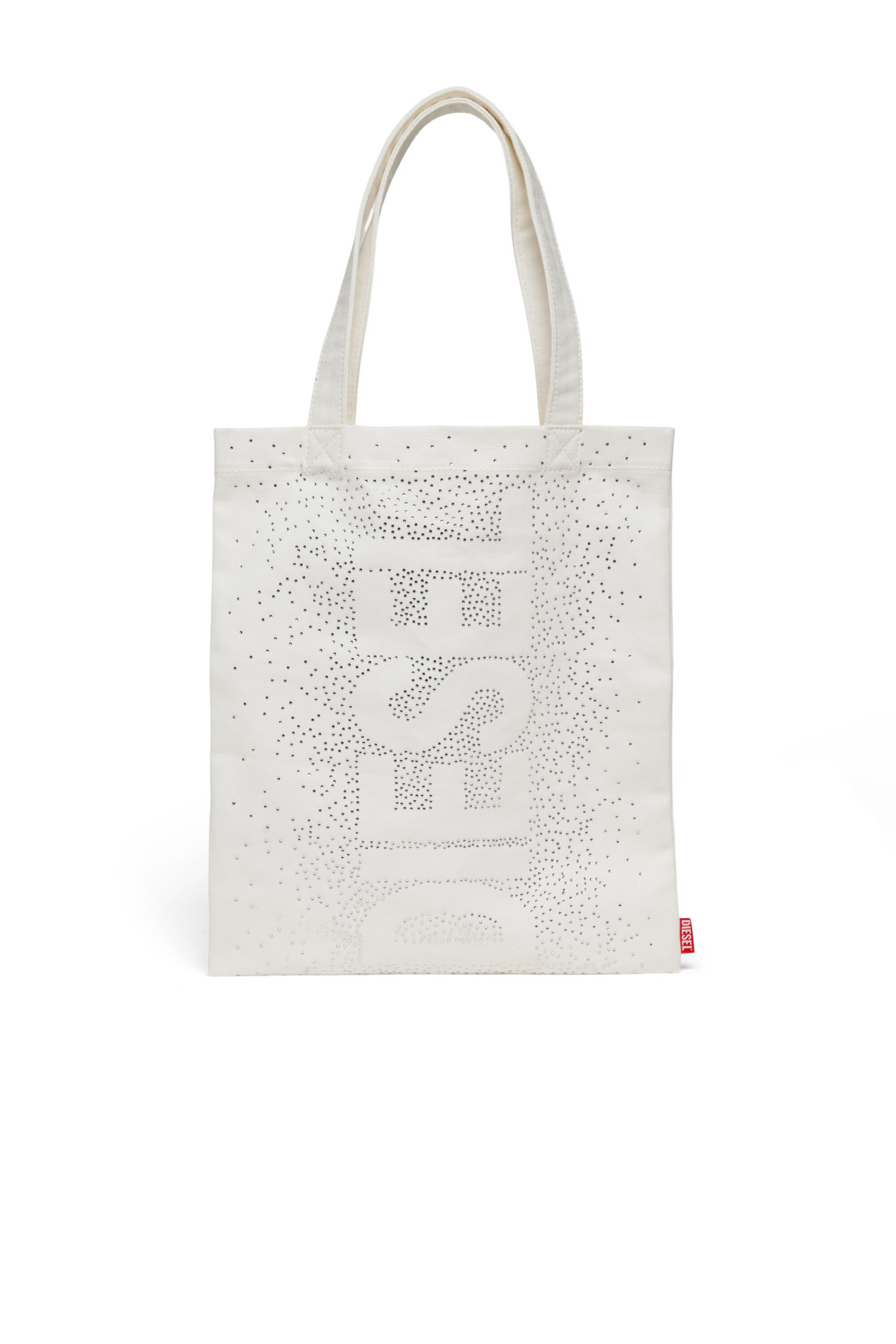 Diesel - WRAY, Woman's WRAY-Cotton bag in cotton with rhinestone details in White - 1