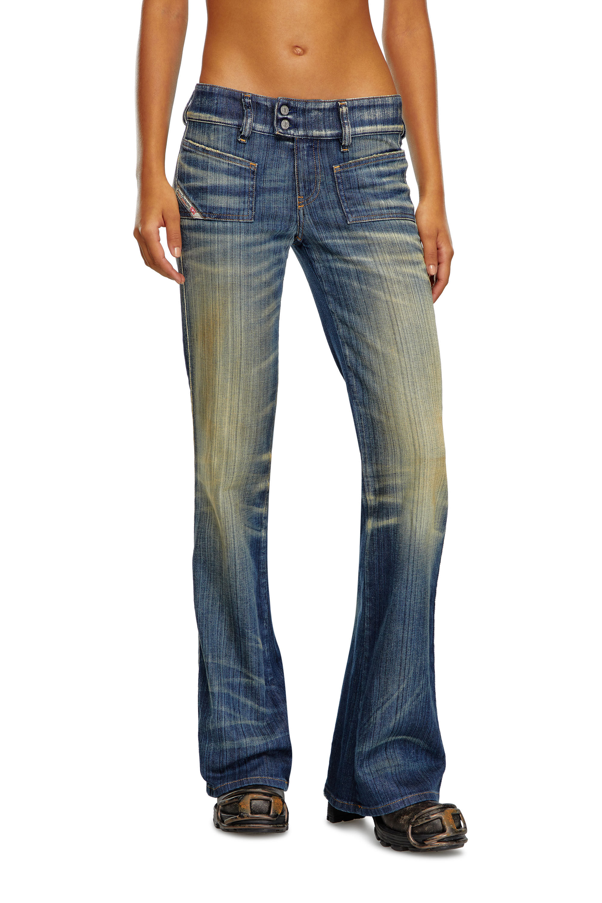 Diesel - Bootcut and Flare Jeans D-Hush 09J46, Dark Blue - Image 3