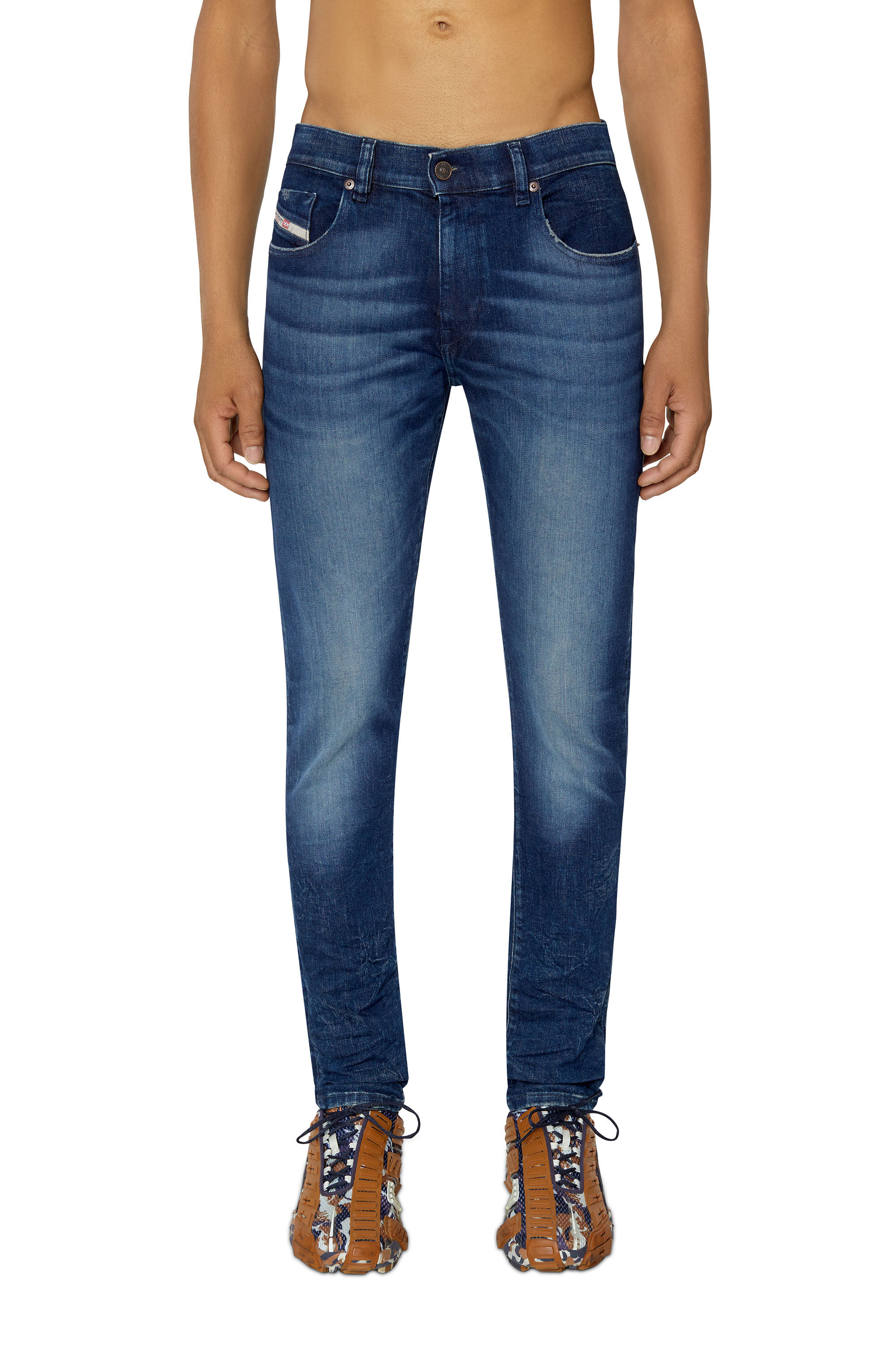 Diesel - 2019 D-Strukt 09F54 Slim Jeans, Dark Blue - Image 3