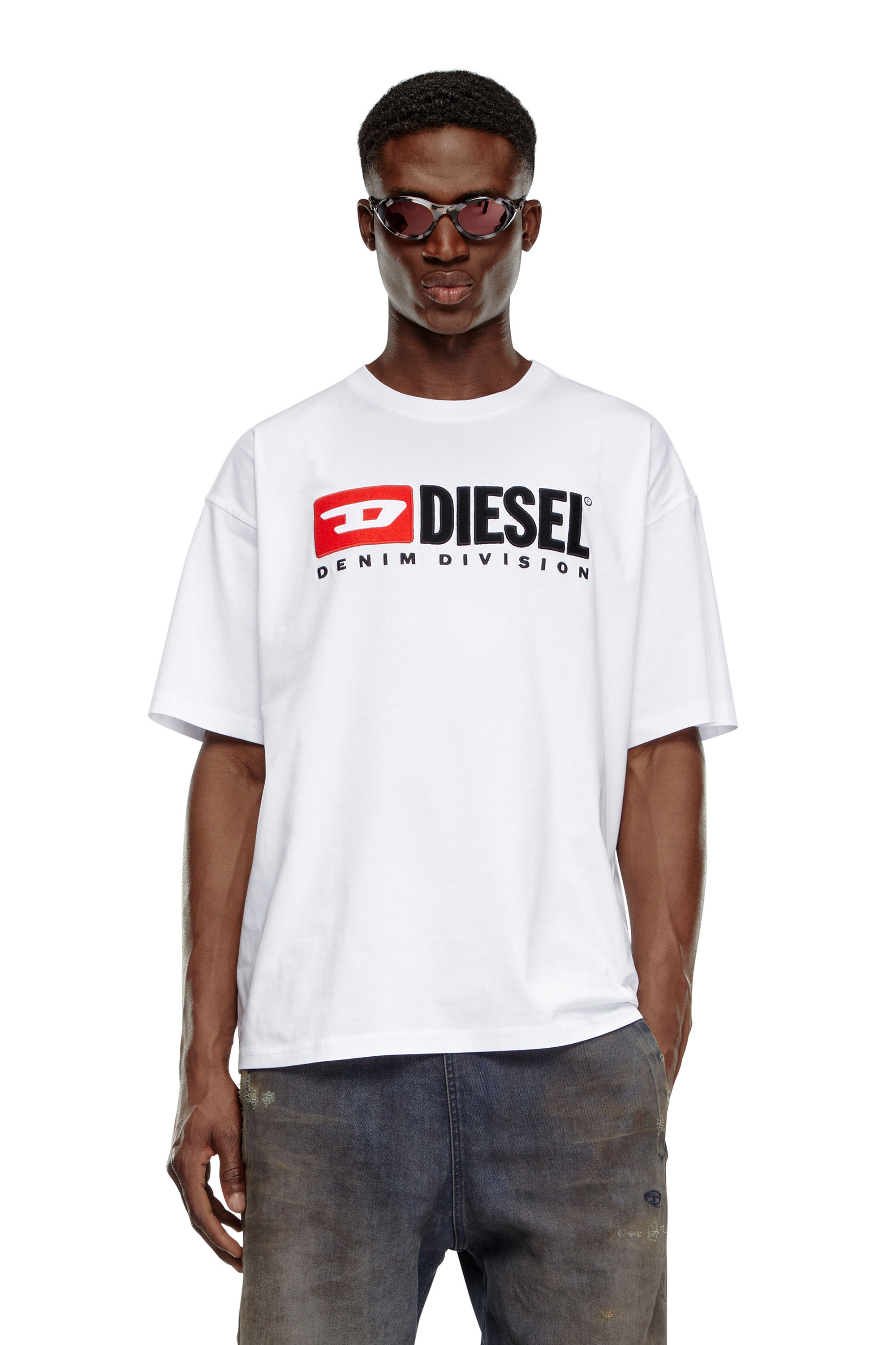 Diesel - T-BOXT-DIV, Man's T-shirt with Diesel patch logo in White - 3