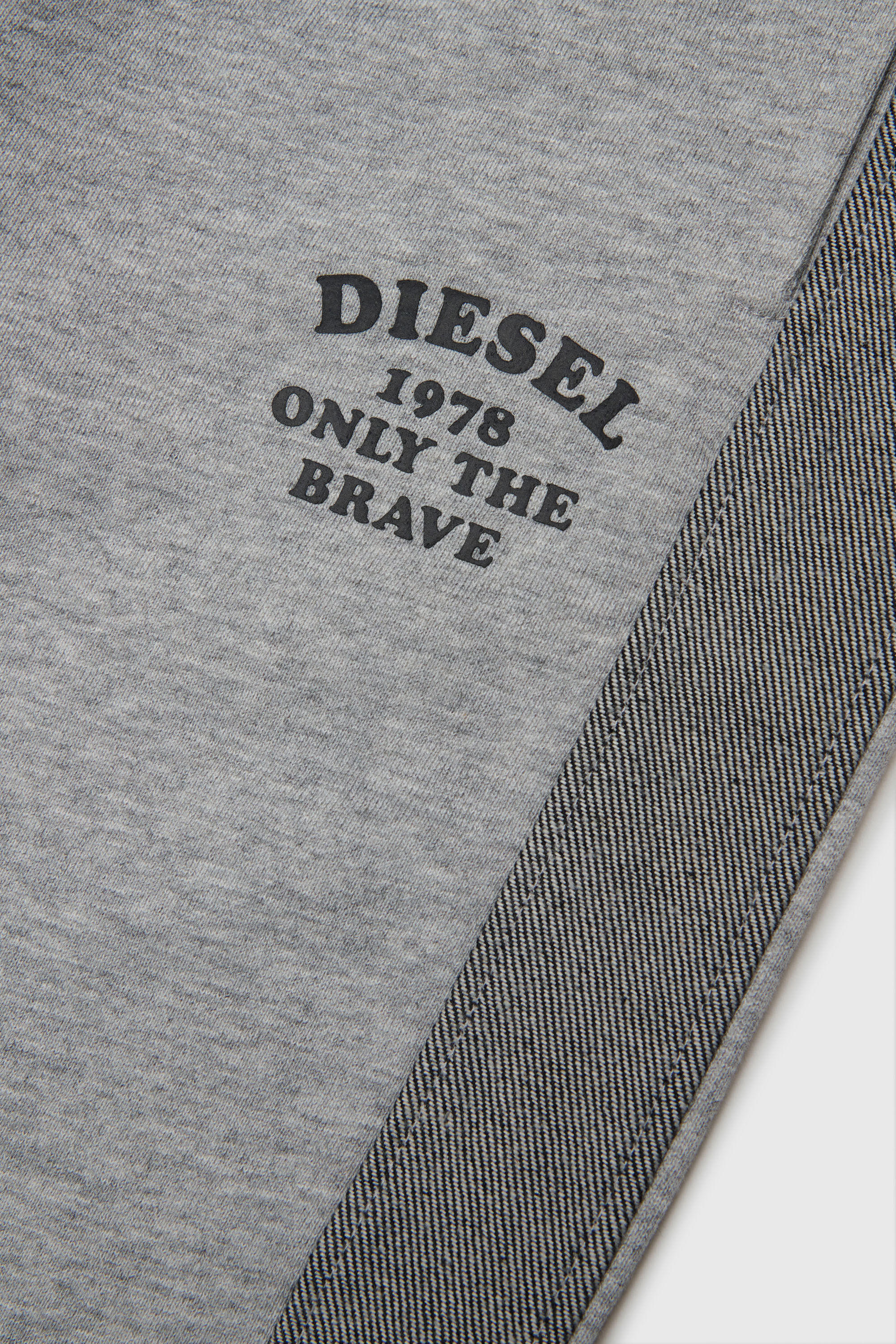 Diesel - PTEAN, Man's Sweatpants with denim side bands in Grey - 4