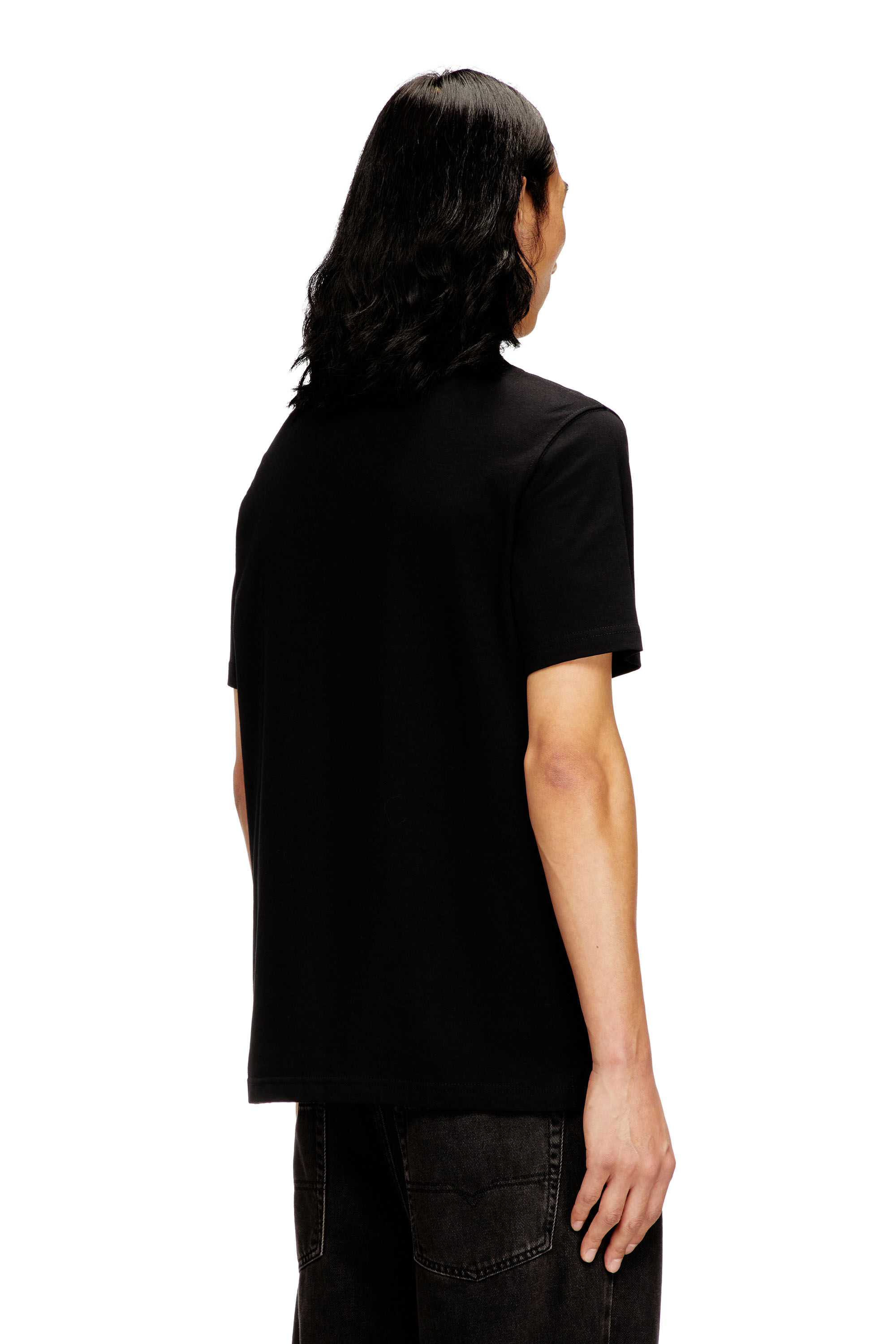 Diesel - T-ADJUST-OD, Man's T-shirt with metallic Oval D in Black - 4