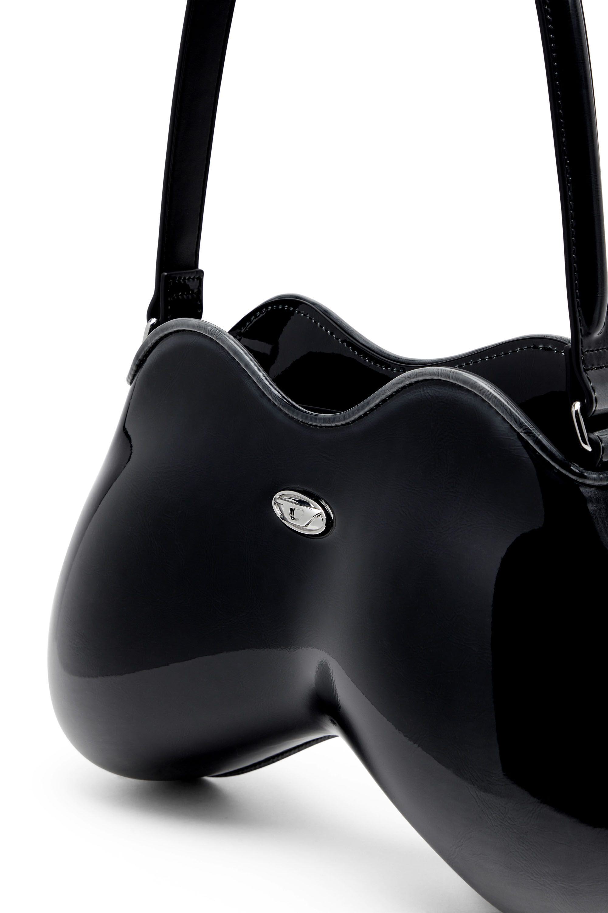 Diesel - DOUBLE-D SHOULDER, Woman's Double-D-Rigid shoulder bag in dégradé glossy PU in Black - 2