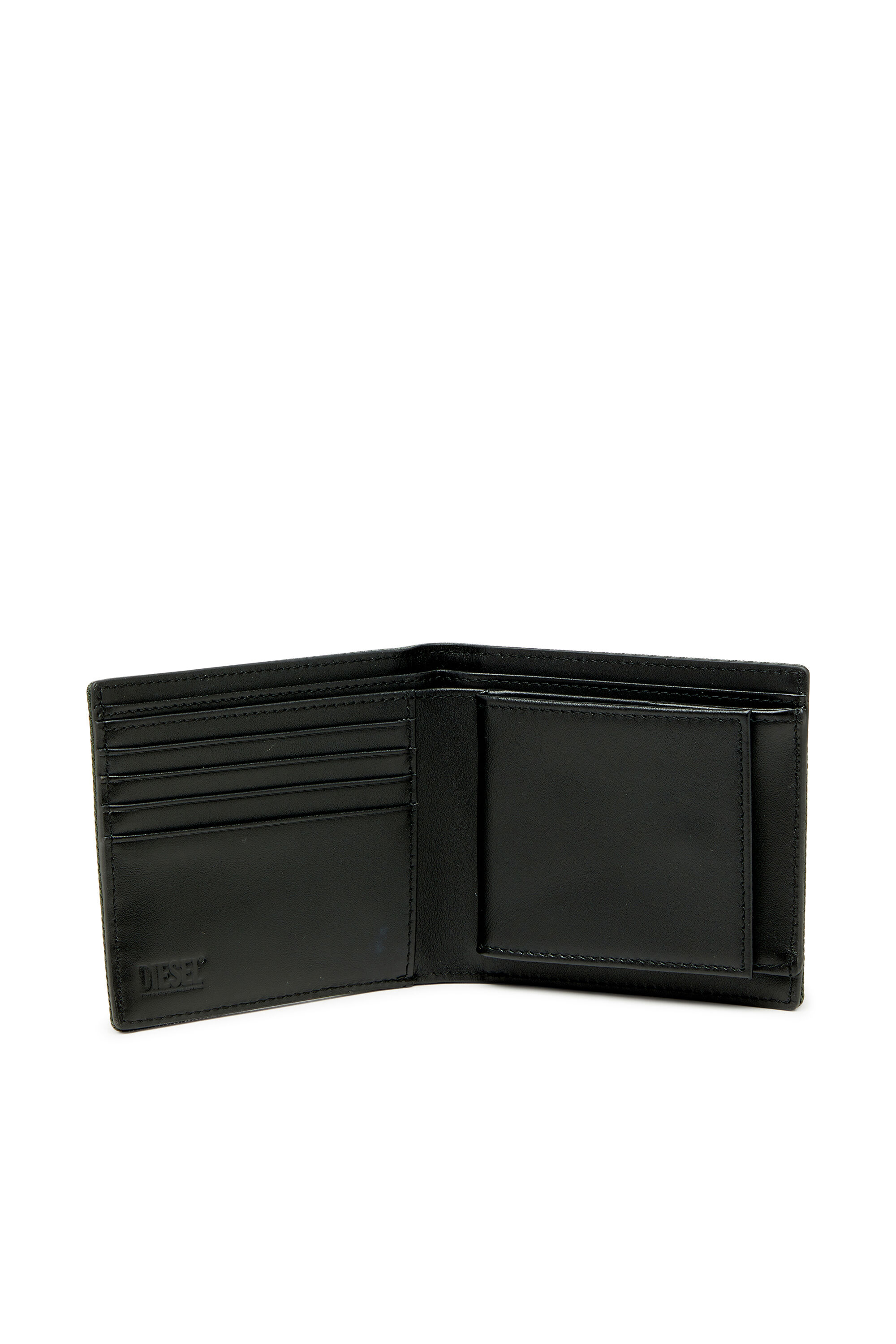 Diesel - D-PACK BI FOLD COIN 3D, Man's Small bi-fold with Diesel patch in Green - 3