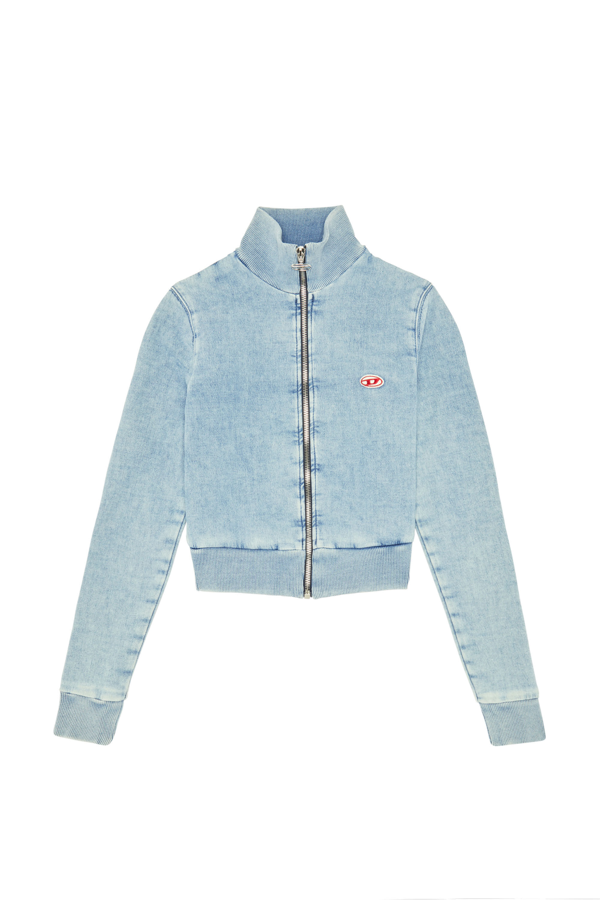 Diesel - D-EMY TRACK DENIM SWEATSHIRT, Light Blue - Image 2