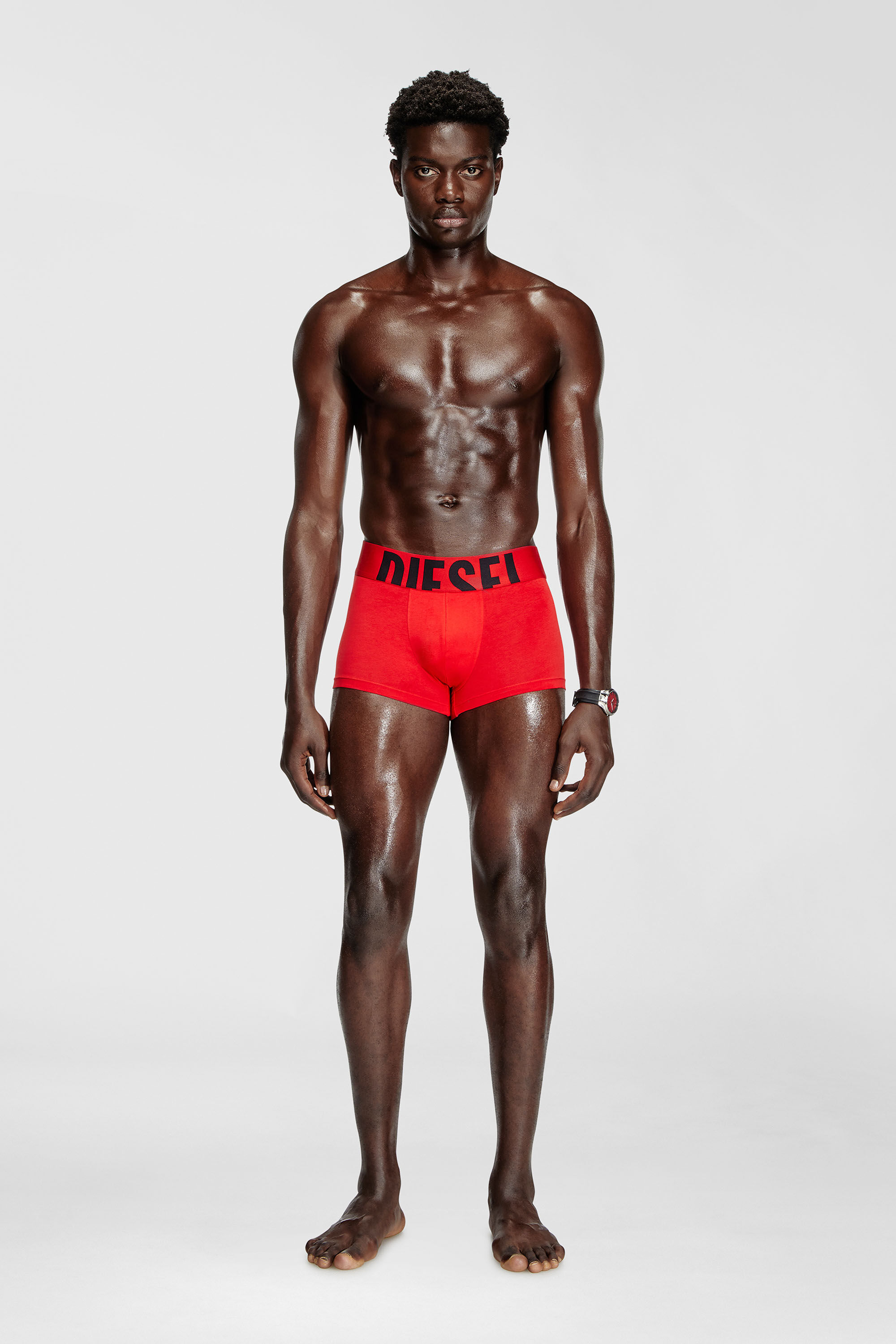 Diesel - UMBX-DAMIENTHREEPACK-5.5EL, Man's Three-pack boxer briefs in stretch cotton in Red/Black - 1
