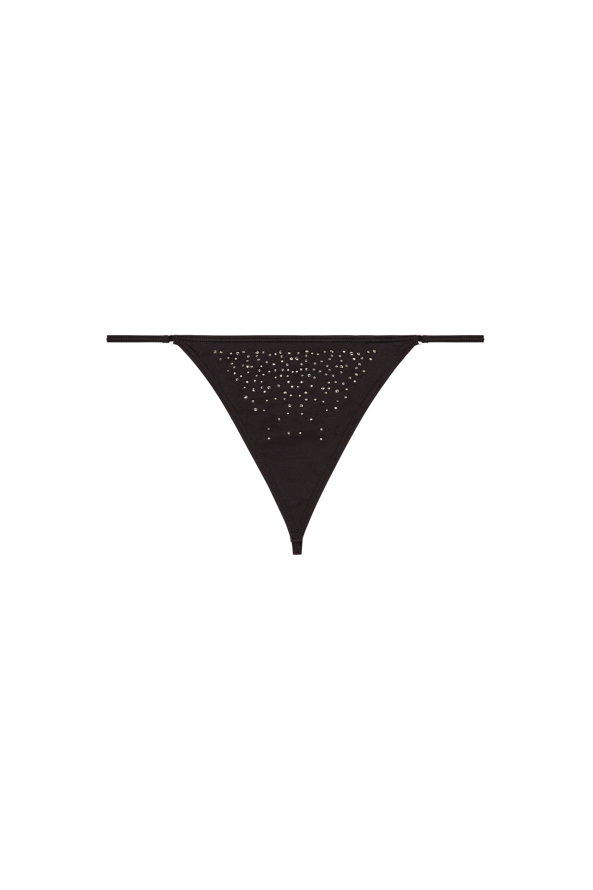 Diesel - D-STRING-DNM, Woman's Microfibre thong with crystals in Black - 2