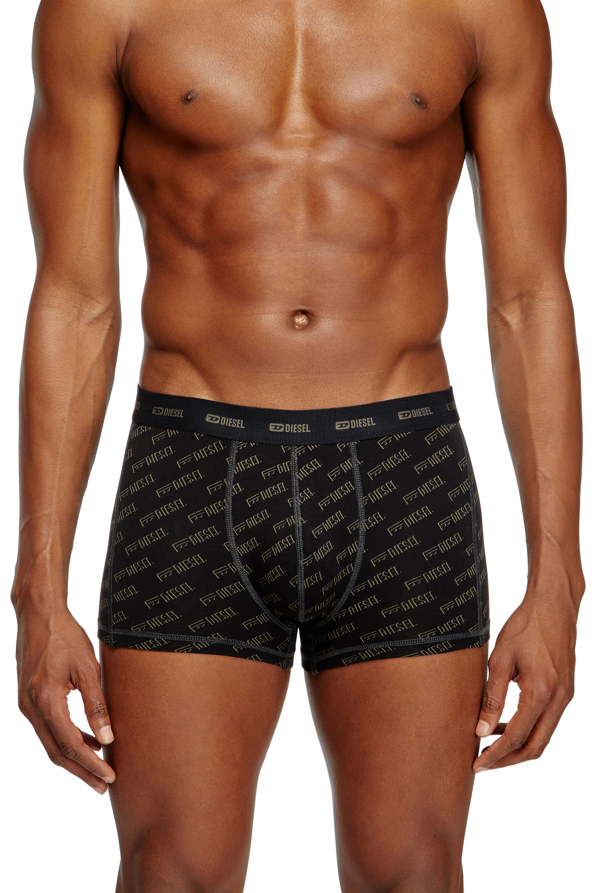 Diesel - DAMIEN-UTLT-3PACK, Man's 3-pack boxer briefs with stylised logo in Black/Brown - 3