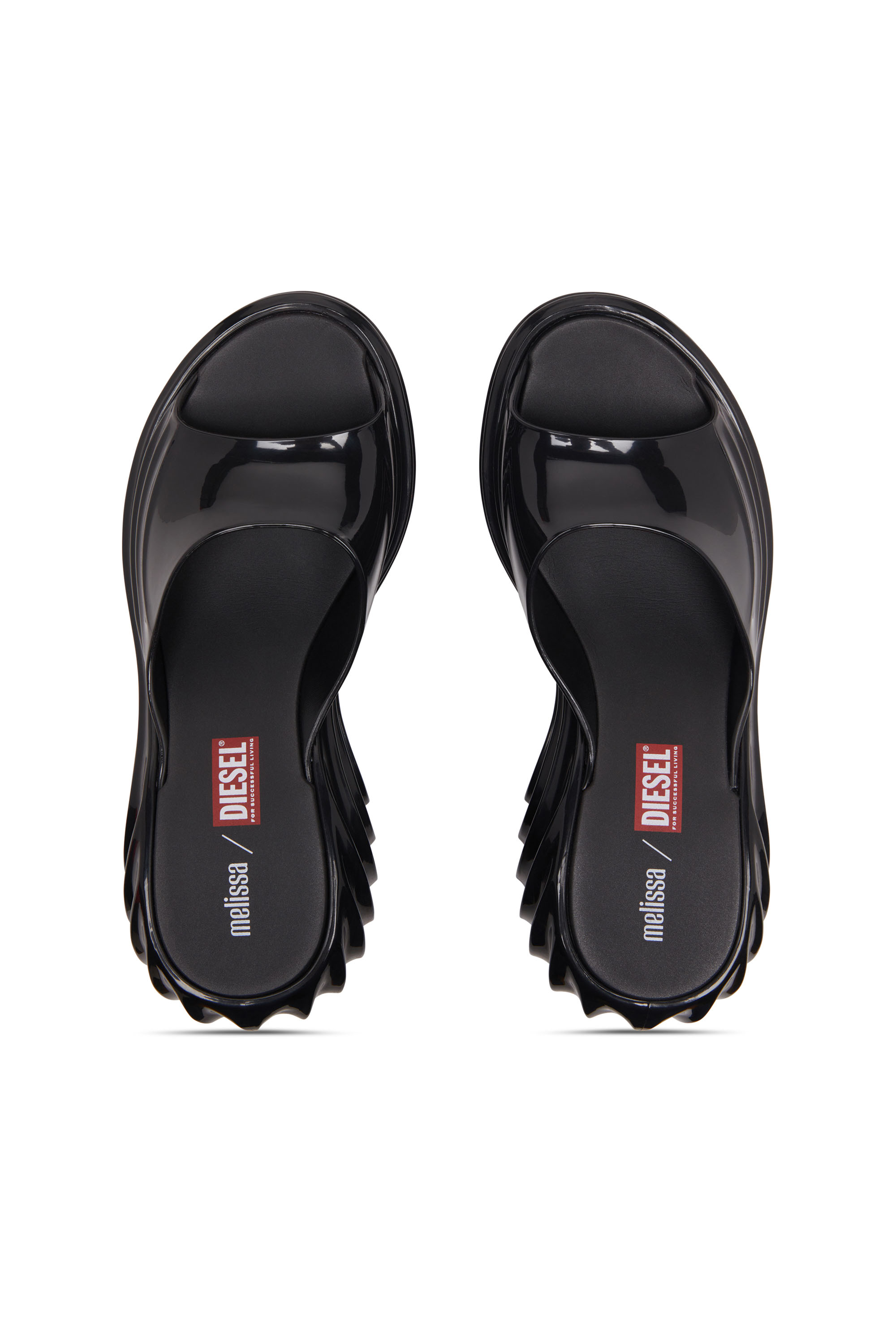 MELISSA QUANTUM PLATFORM, Black Diesel - MELISSA QUANTUM PLATFORM, Woman's Platform mule in Melflex® in Black - 4