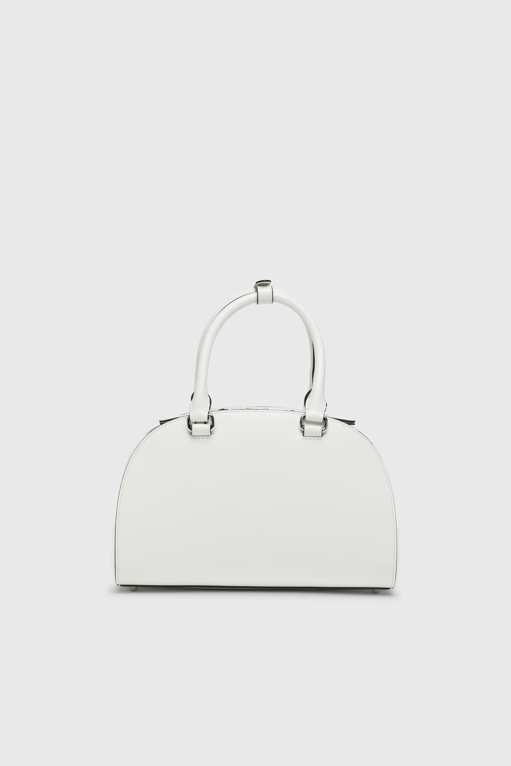 Diesel - 1DR DOME TOP HANDLE, Woman's 1DR Dome-Leather bowling bag in White - 3