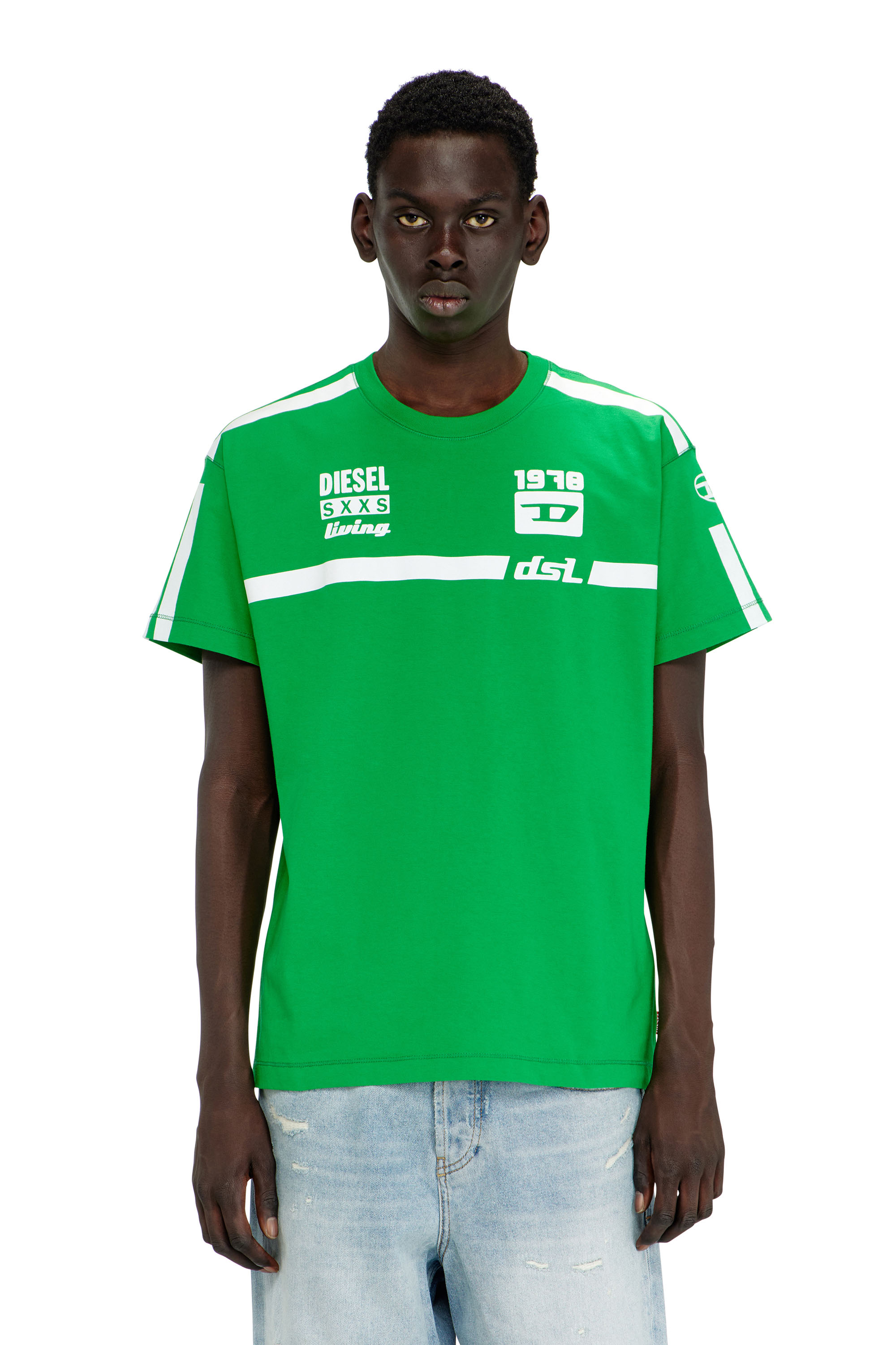 Diesel - T-NORM-V12, Man's Cotton T-shirt with contrast graphic prints in null - 1