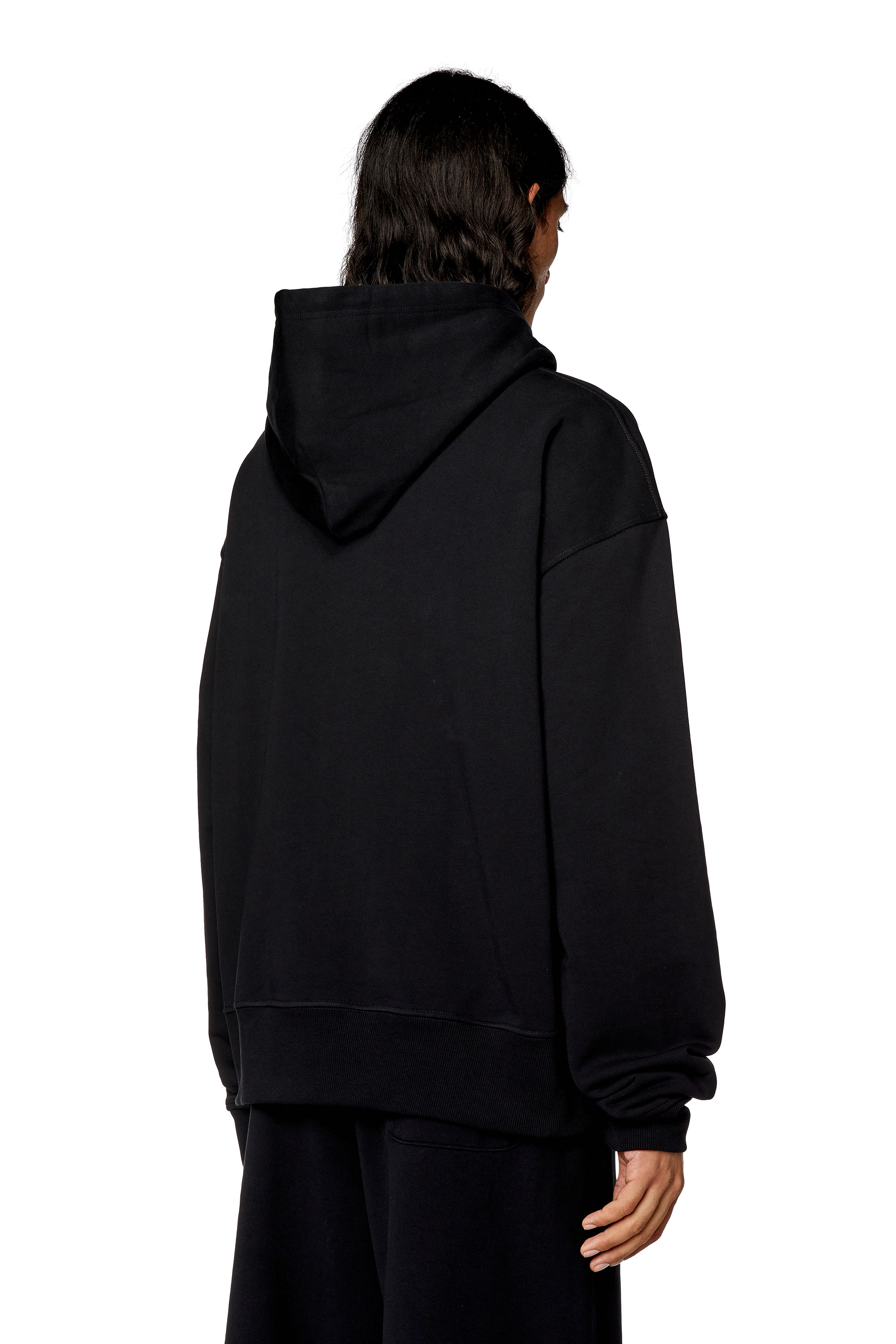 Diesel - S-MACS-HOOD-OD, Man's Oversized hoodie with metallic logo in Black - 4