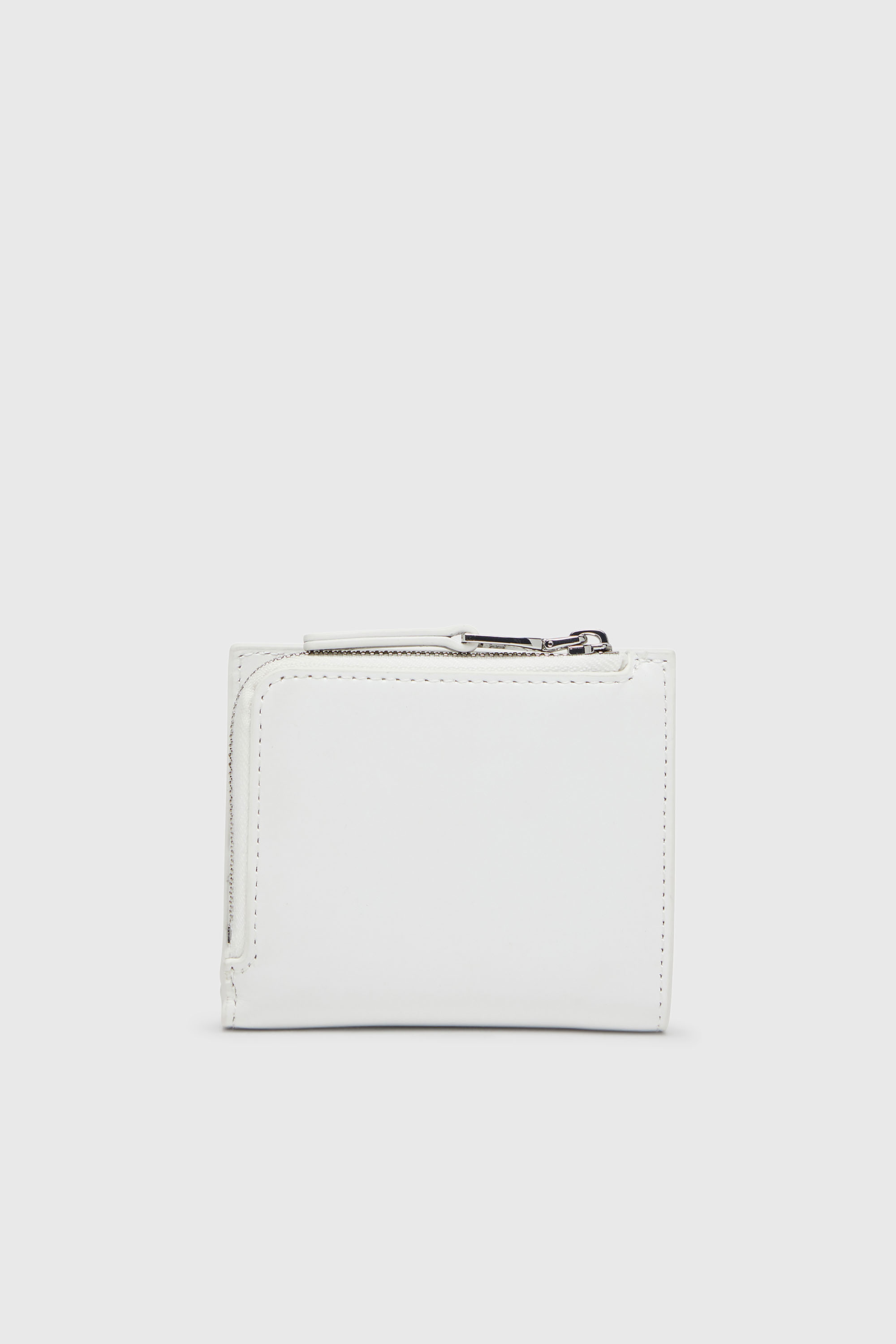 Diesel - 1DR BI FOLD ZIP L, Woman's Bi-fold wallet in leather in White - 2