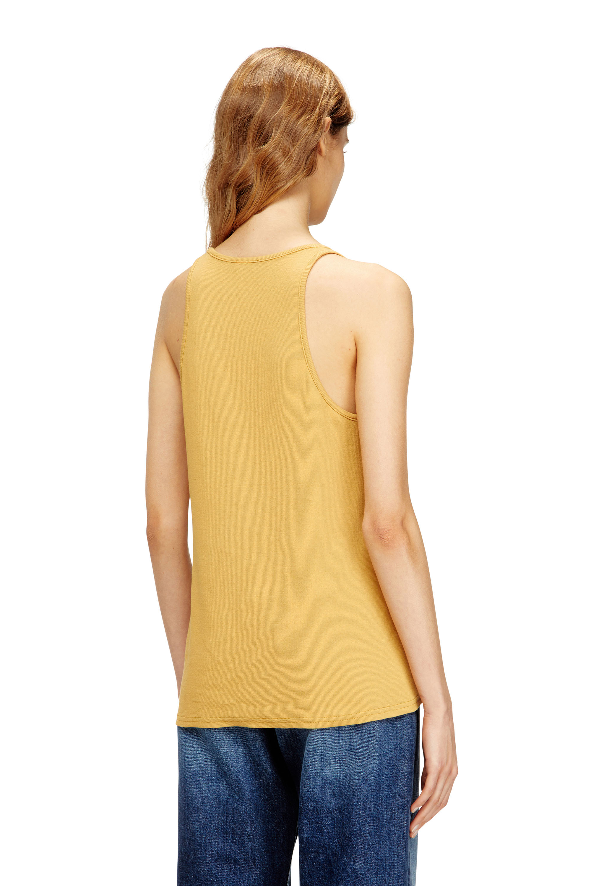 Diesel - T-IPSYA-LKDS, Woman's Ribbed tank with Oval D in Orange - 4