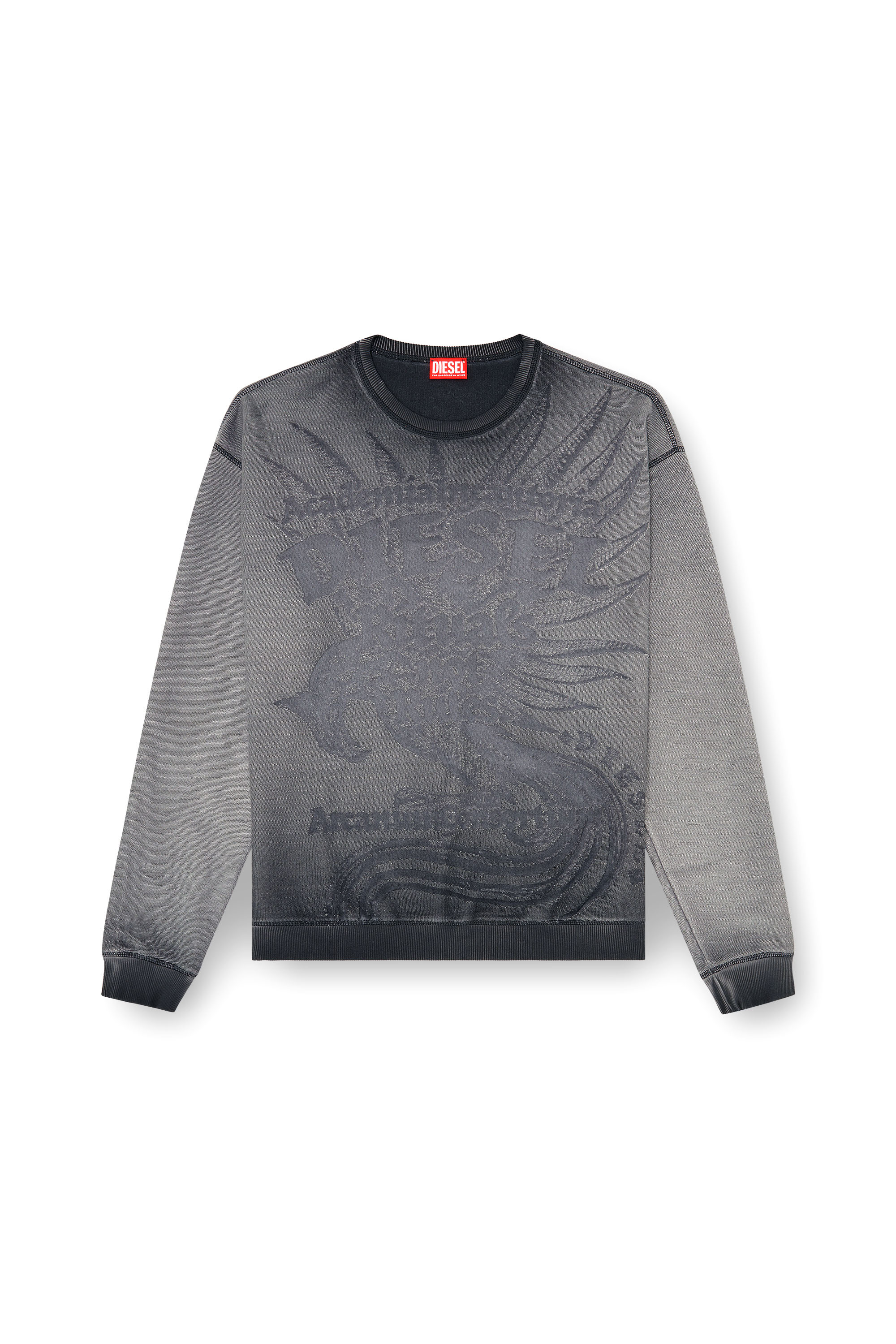 Diesel - S-ARON-RAW, Man's Sweatshirt with d&eacute;vor&eacute; print in null - 3
