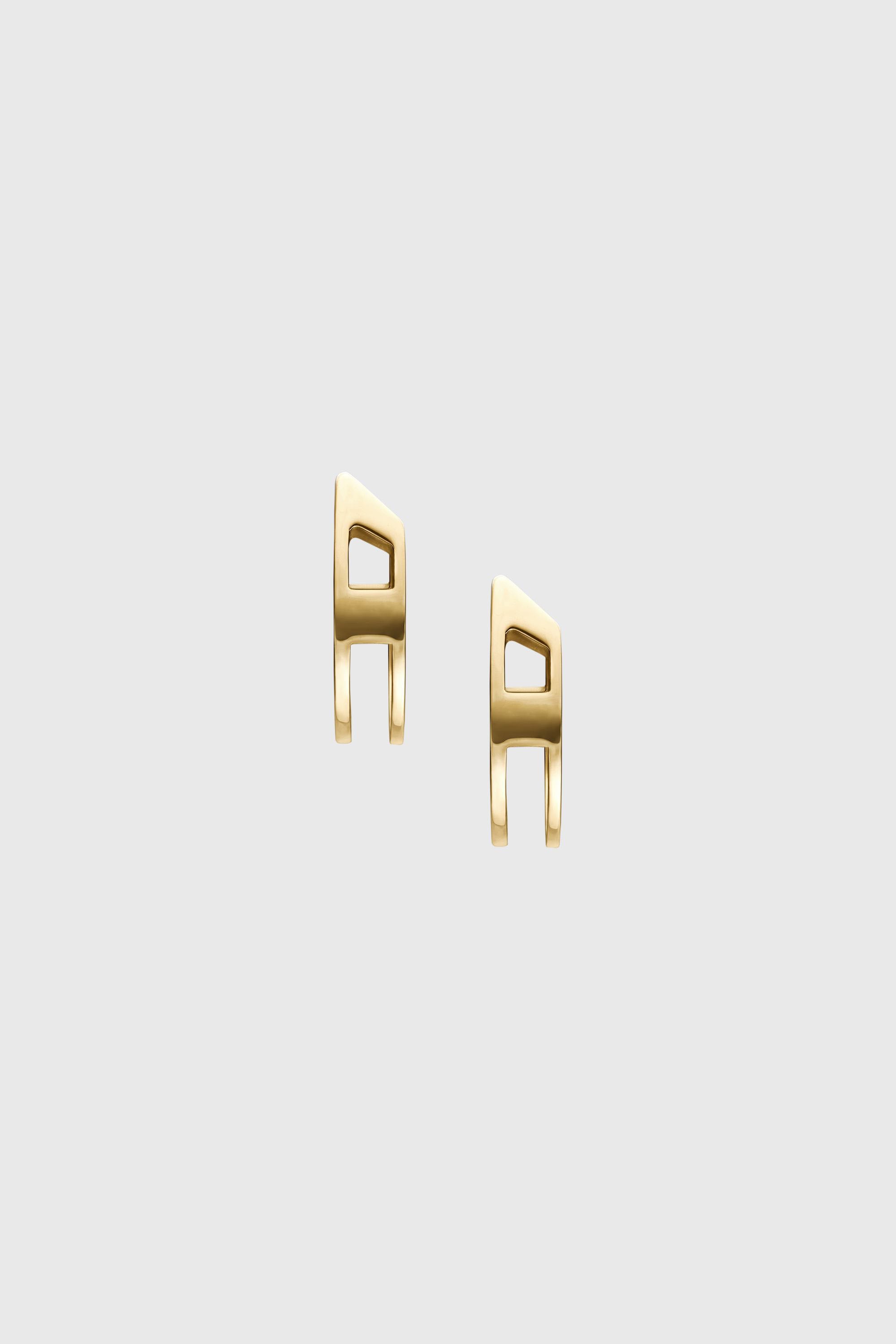 Diesel - DX1671710 JEWELLERY, Unisex's Gold-Tone Stainless Steel Hoop Earrings in Gold - 2