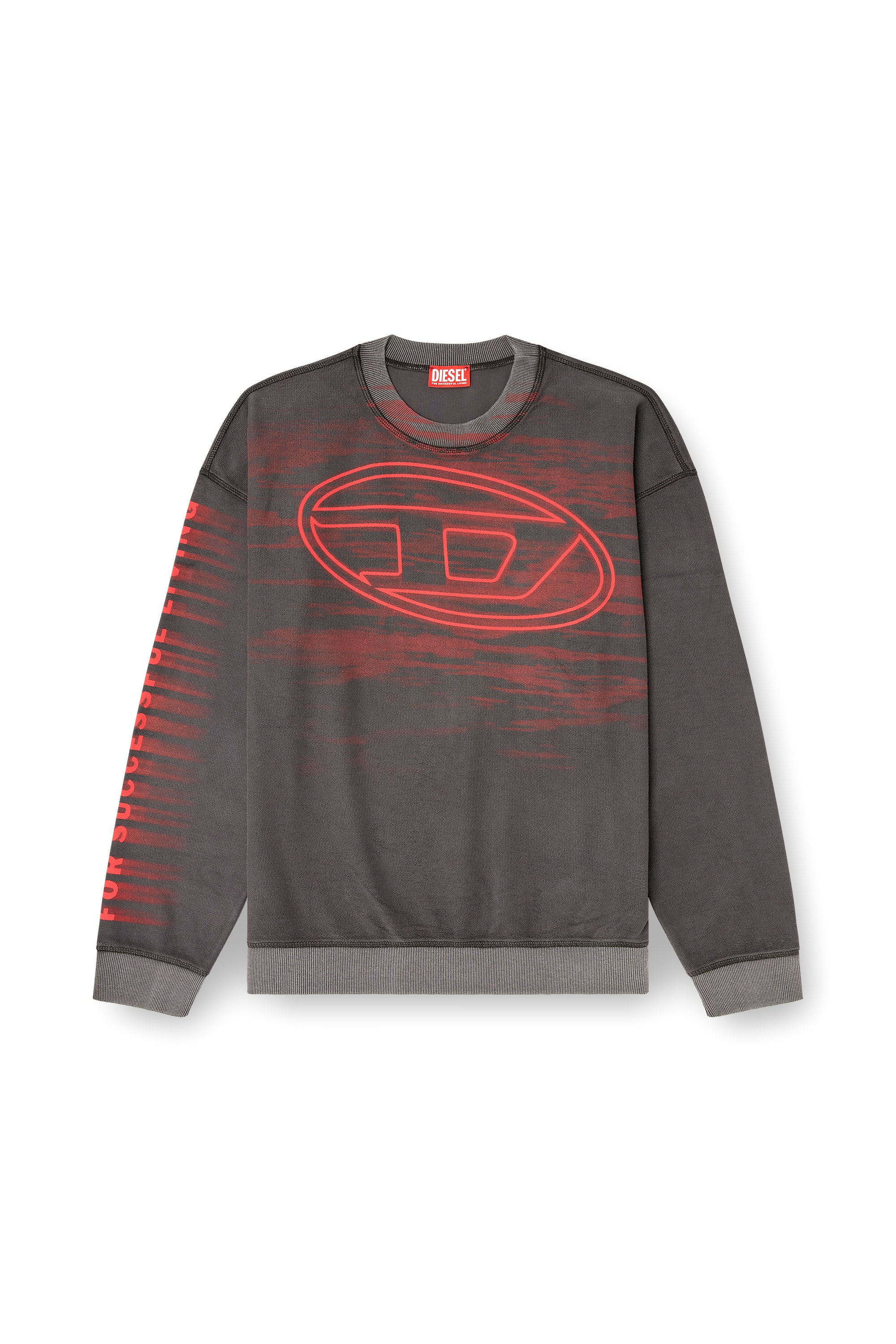 Diesel - S-BOXT-T1, Man's Cotton sweatshirt with Oval D print in Dark grey - 2