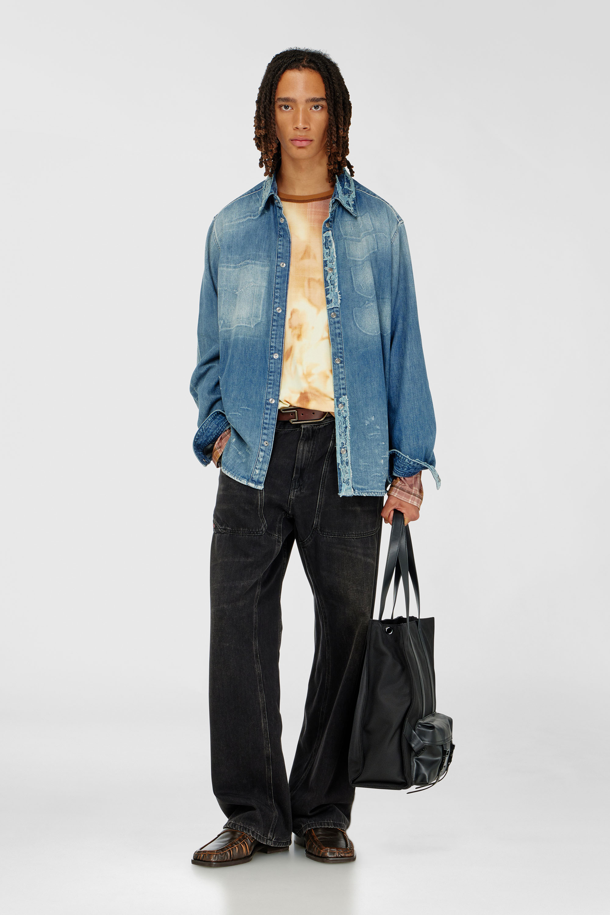 Diesel - MULTI-PKTS TOTE X, Unisex's Multi-Pkts - Shopping bag with flap pocket and zip in Black - 6