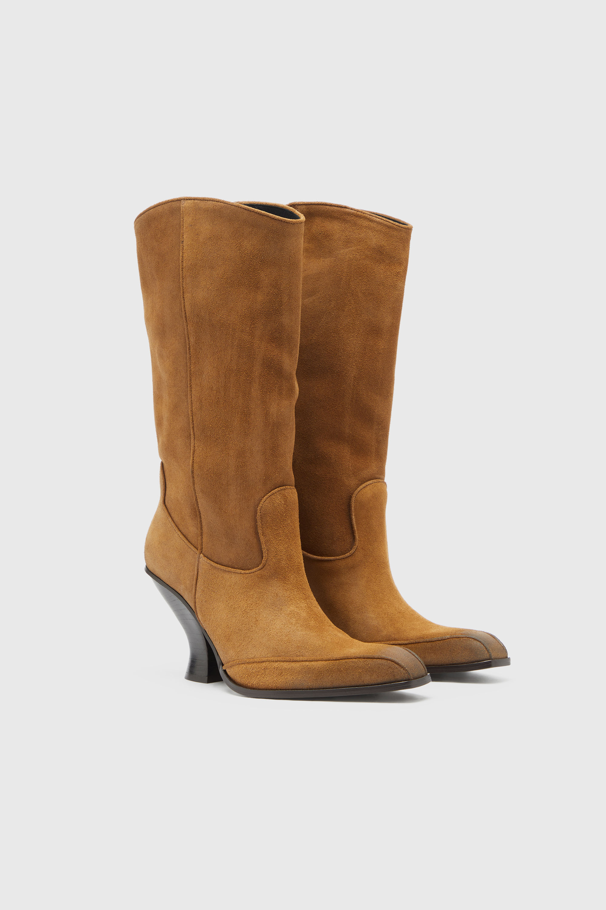 Diesel - D-LUFFY-75-TUBE, Woman's D-Luffy - Knee-high boots in suede in Camel - 2