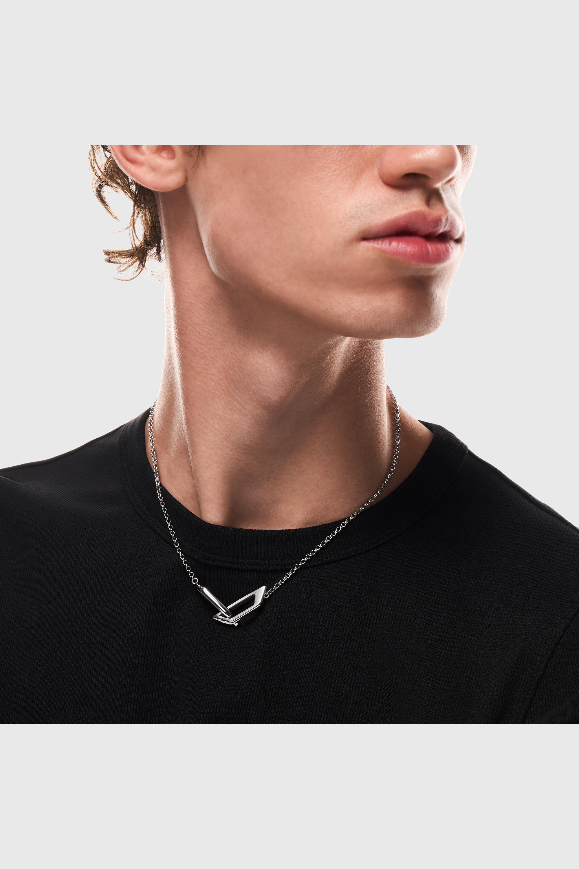 Diesel - DX1727040, Unisex's Stainless Steel Band Necklace in Silver - 4