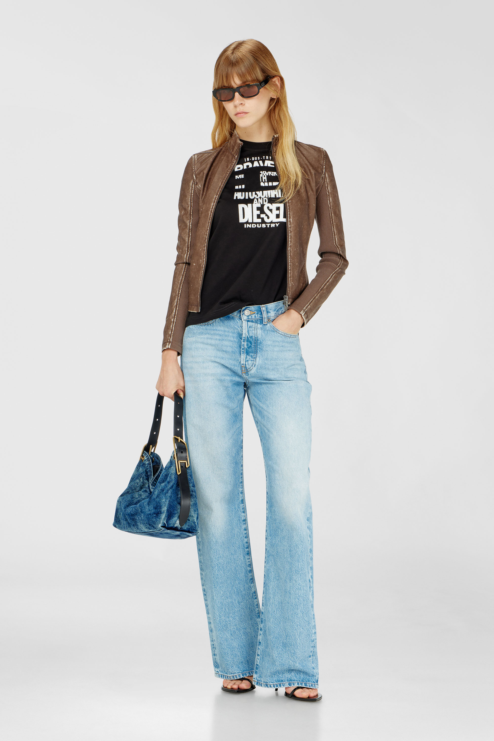 Diesel - T-REG-ZAL-V2, Woman's Cotton T-shirt with graphic print in Black - 1