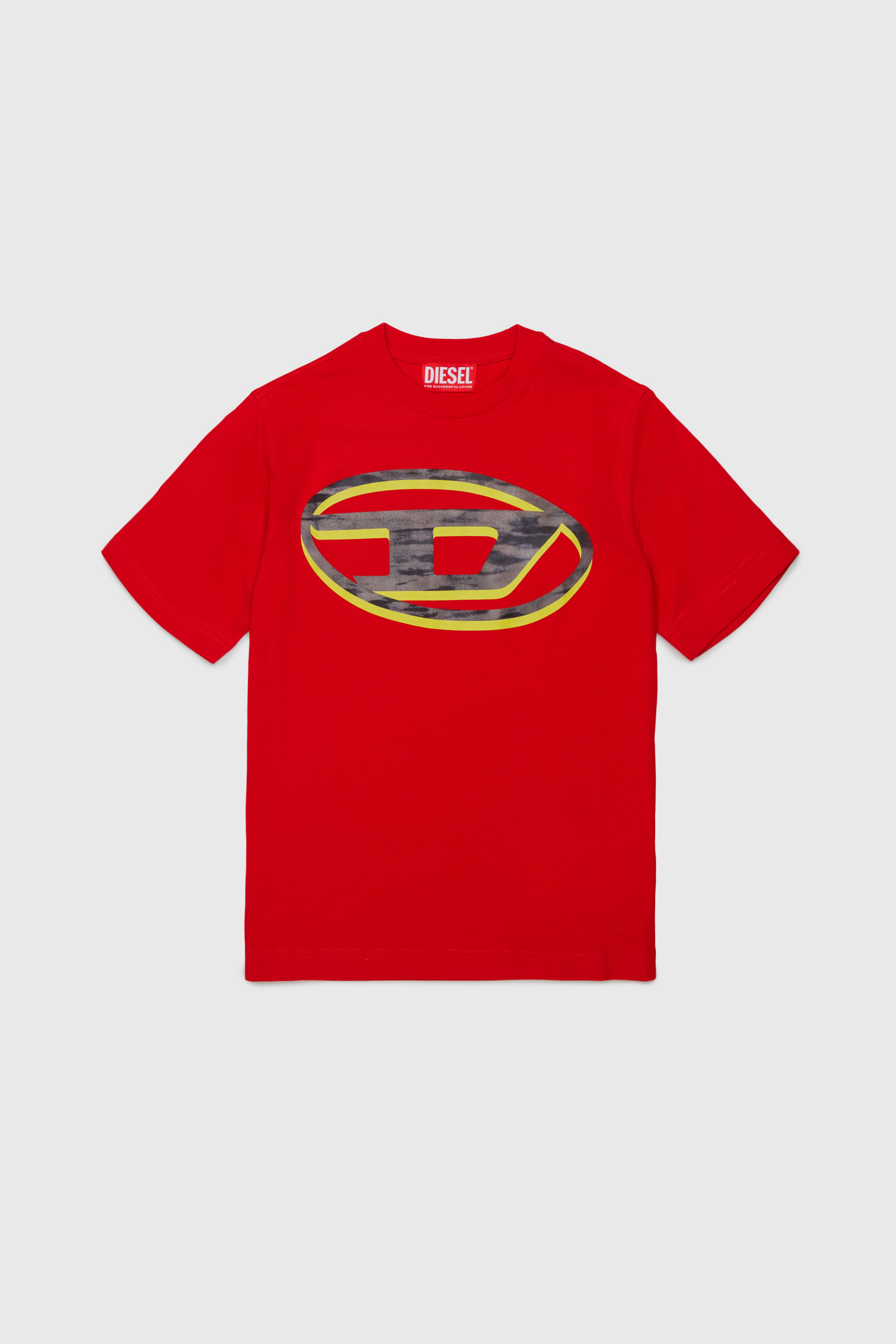 Diesel - TVEL OVER, Man's T-shirt with two-tone Oval D print in Red - 1