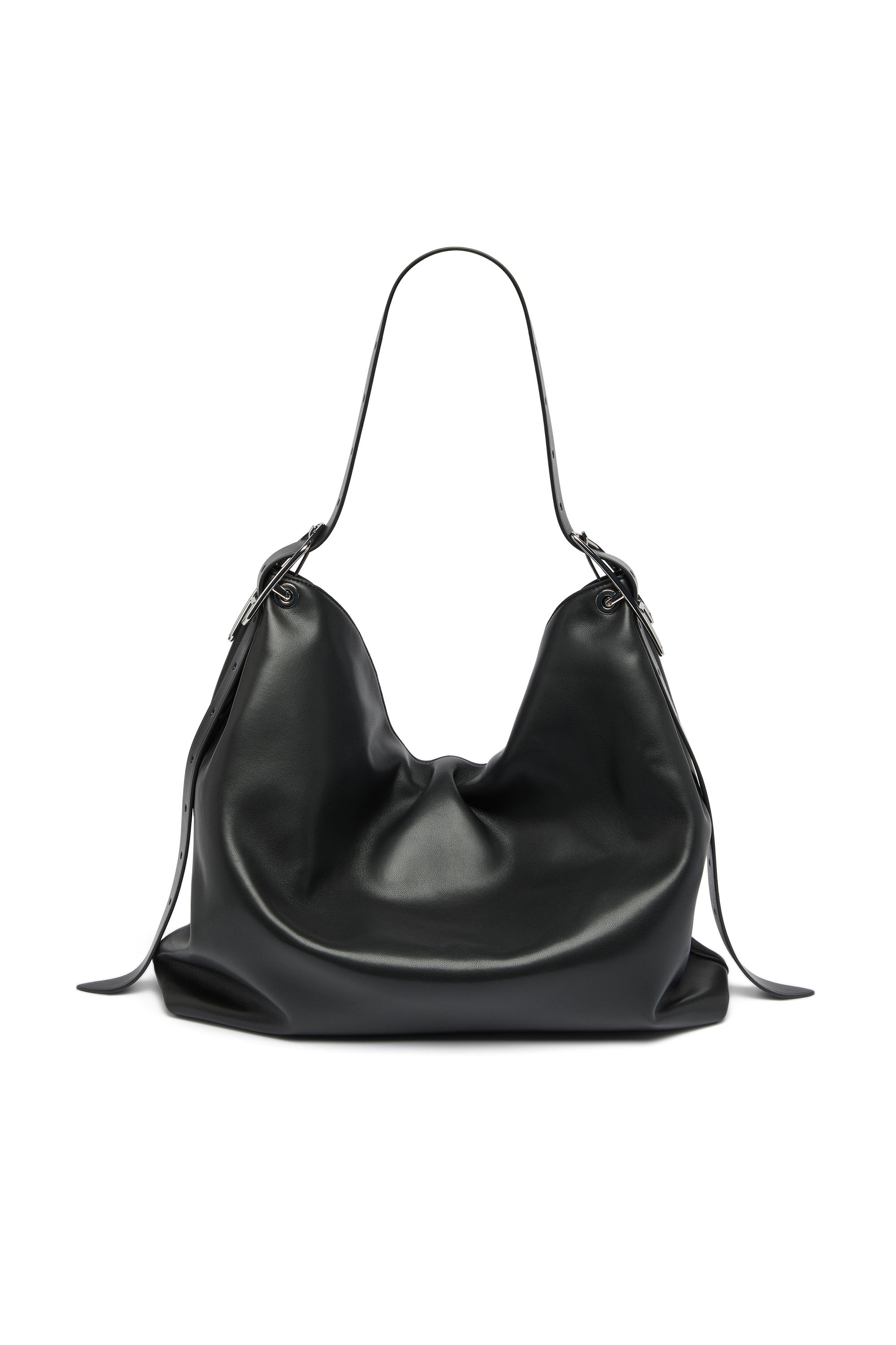 Diesel - D-LINE HOBO L, Woman's D-Line-Leather hobo bag in Black - 3