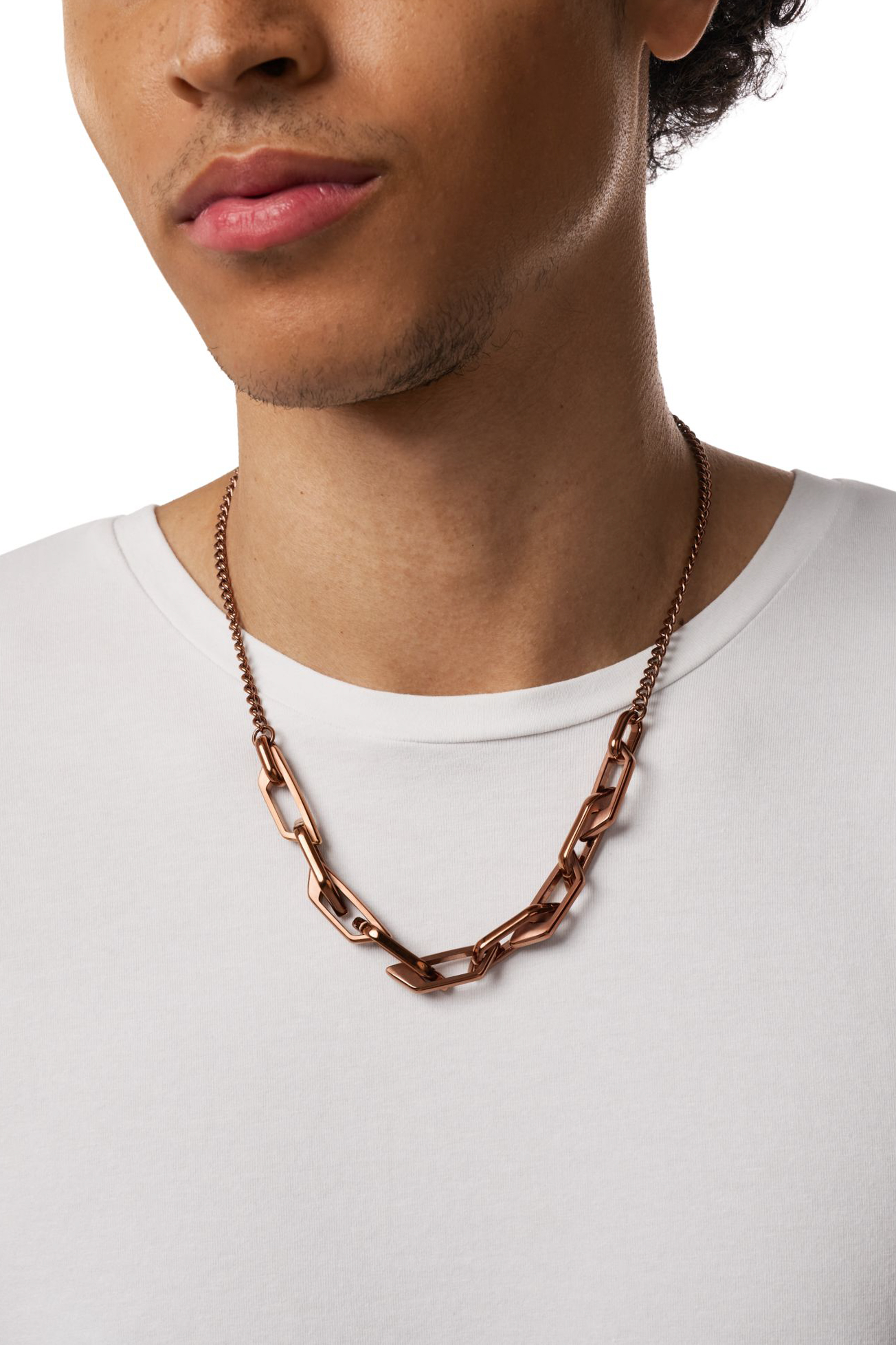 Diesel - DX1646200 JEWELLERY, Unisex's Stainless steel chain necklace in Bronze - 4