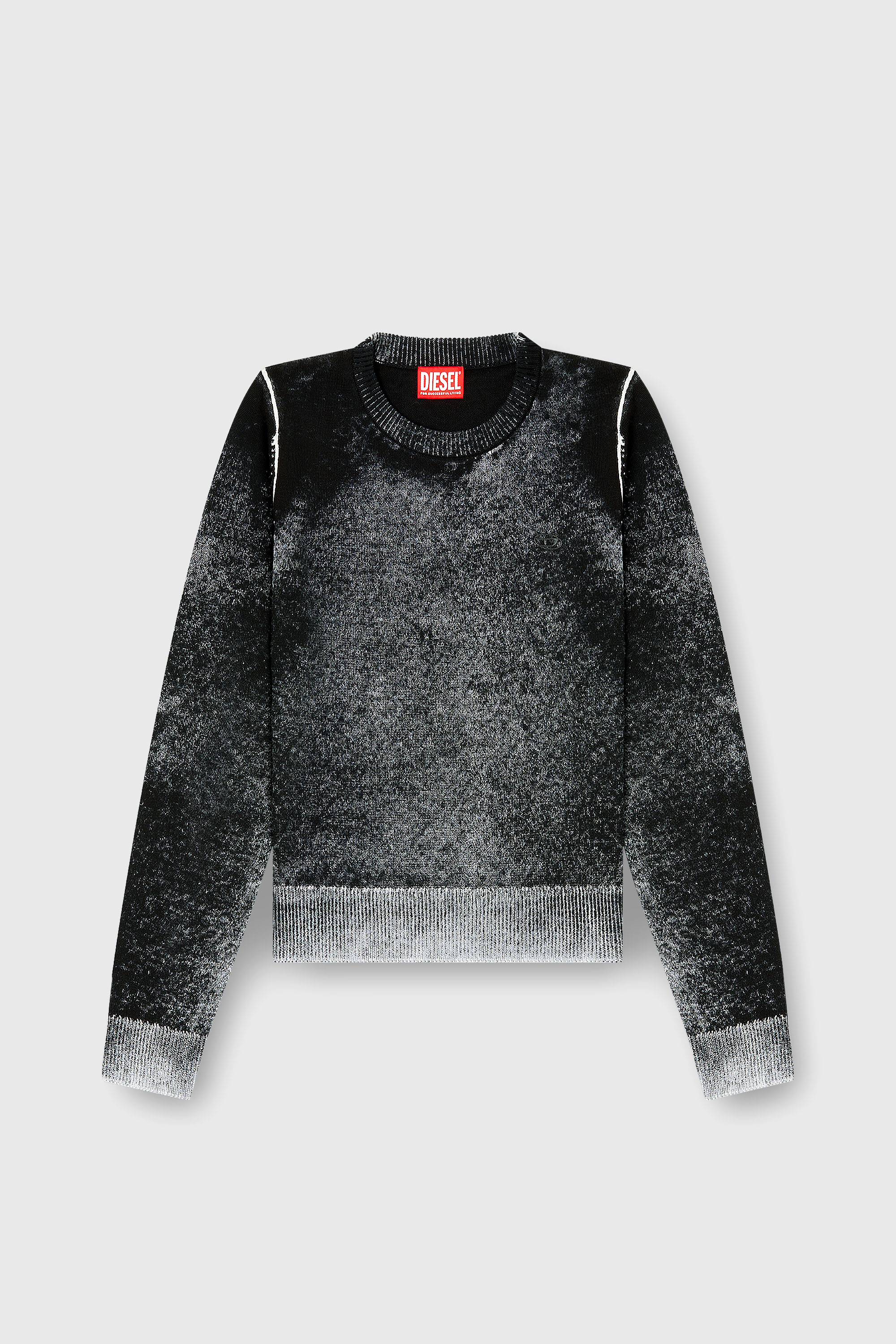 Diesel - M-LOVRE, Woman's Jumper with faded reverse print in Grey/Black - 1