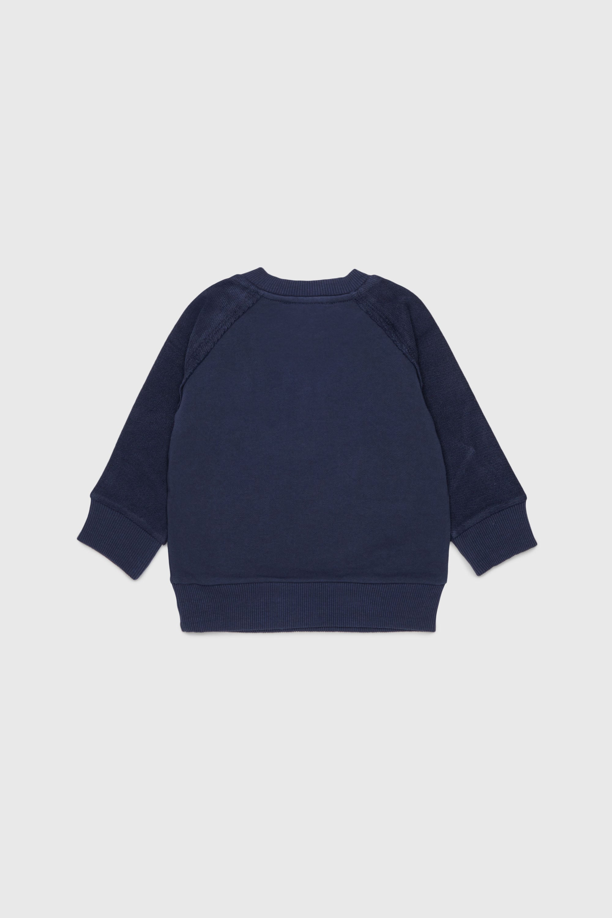Diesel - SEANSB, Man's Cotton sweatshirt with frayed-effect logo in Dark Blue - 2